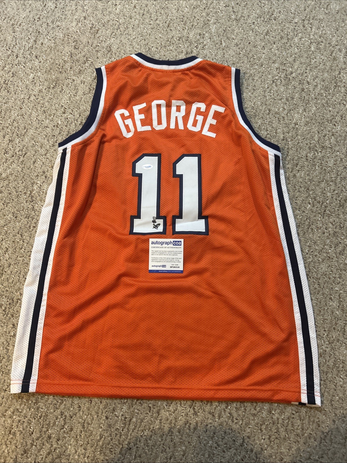 SYRACUSE ORANGE- NAITHAN GEORGE SIGNED AUTOGRAPH JERSEY ACOA BASKETBALL CUSE