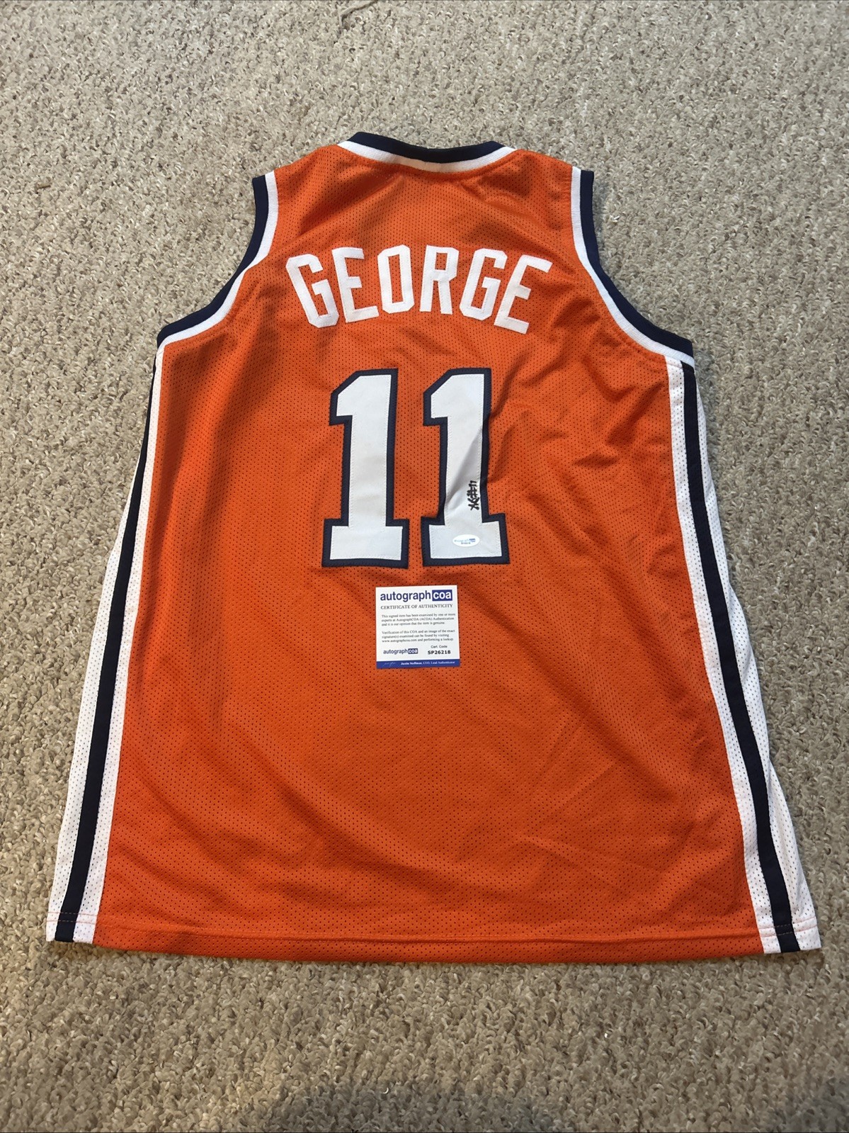 SYRACUSE ORANGE- NAITHAN GEORGE SIGNED AUTOGRAPH JERSEY ACOA BASKETBALL CUSE