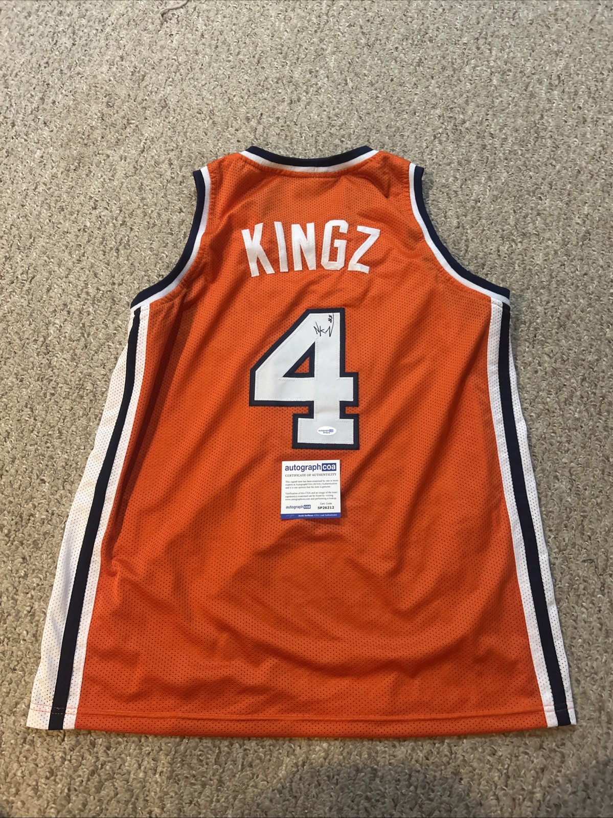 SYRACUSE ORANGE- NATE KINGZ SIGNED AUTOGRAPH JERSEY ACOA BASKETBALL CUSE