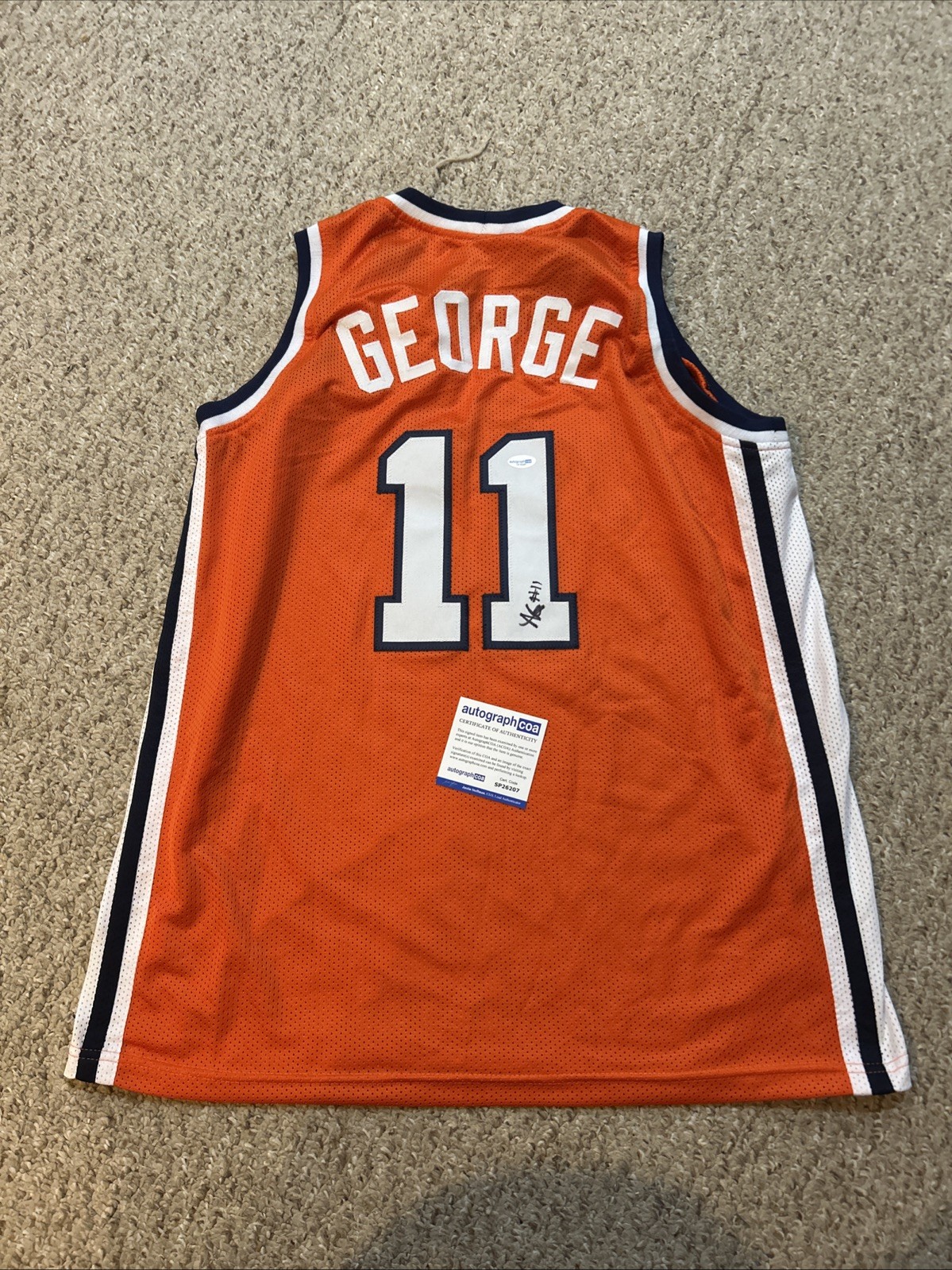 SYRACUSE ORANGE- NAITHAN GEORGE SIGNED AUTOGRAPH JERSEY ACOA BASKETBALL CUSE