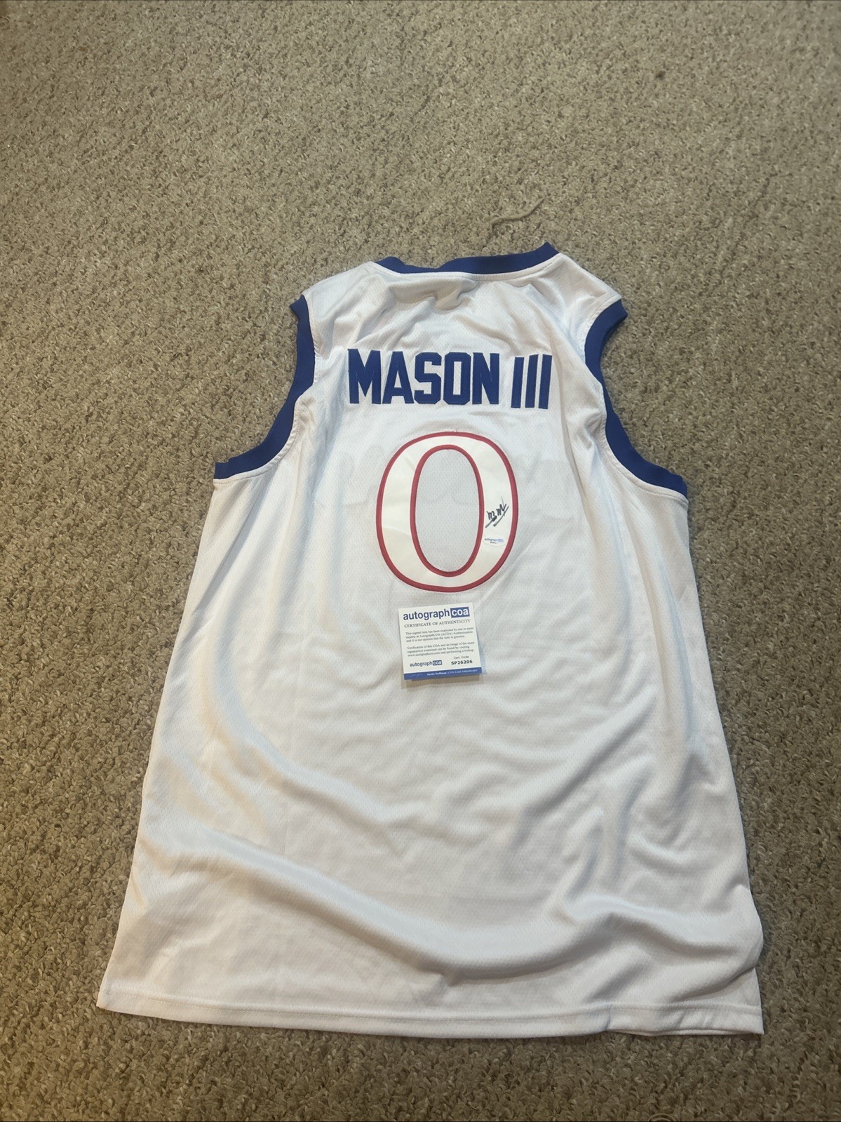KANSAS JAYHAWKS- FRANK MASON III SIGNED AUTOGRAPH JERSEY ACOA COA BASKETBALL
