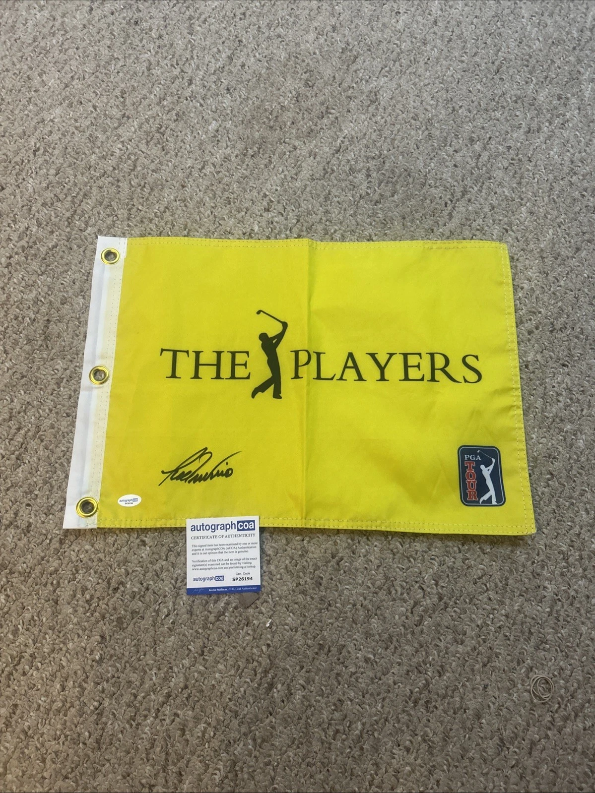 LEE TREVINO SIGNED AUTOGRAPH THE PLAYERS GOLF PIN FLAG ACOA LEGEND HOF