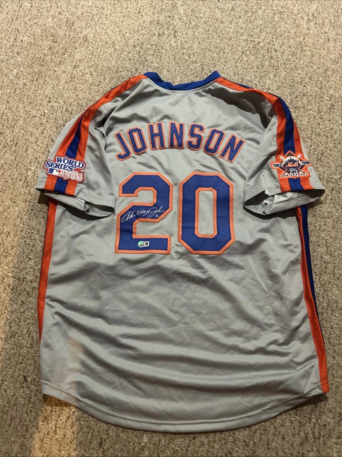 NEW YORK METS- HOWARD JOHNSON SIGNED AUTOGRAPH JERSEY BAS COA 1986 WORLD SERIES