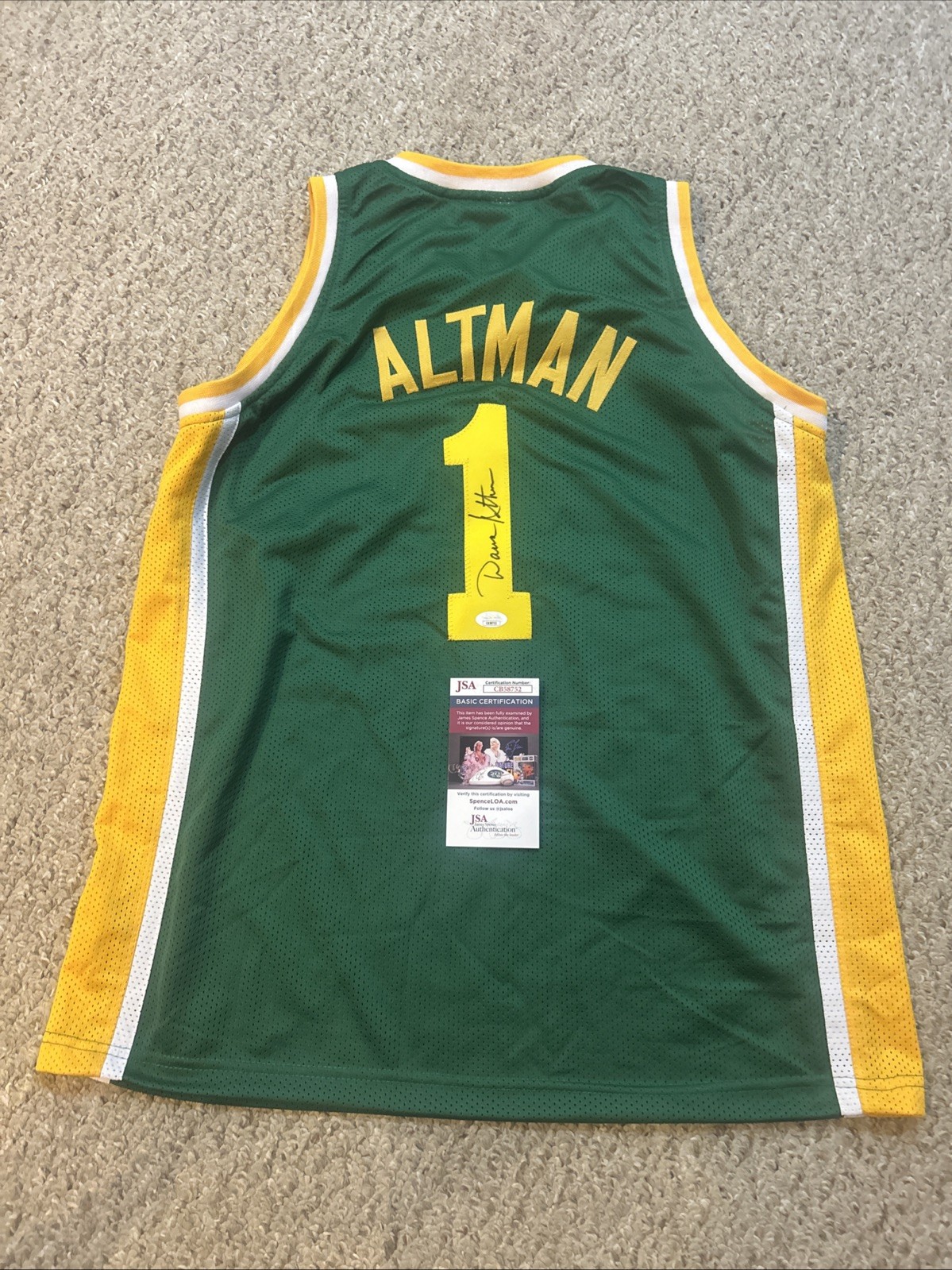 OREGON DUCKS- DANA ALTMAN SIGNED AUTOGRAPH JERSEY JSA COA BASKETBALL COACH