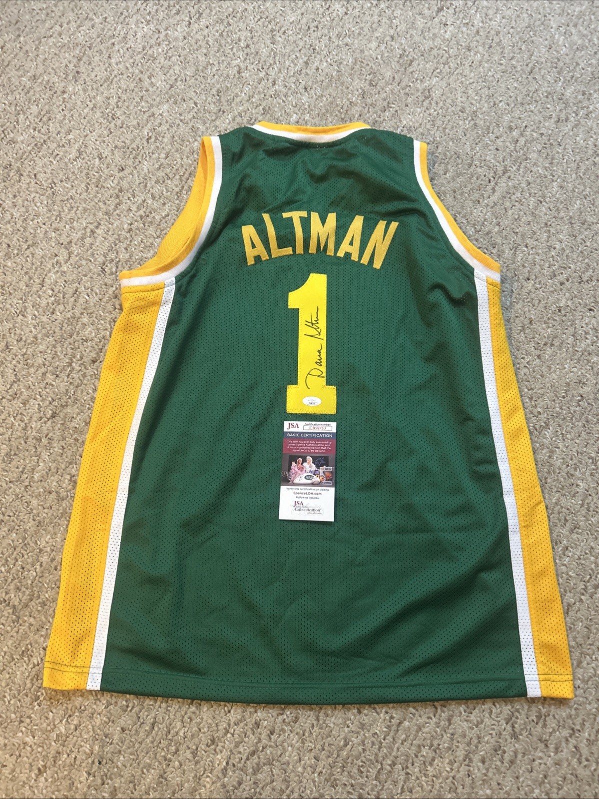 OREGON DUCKS- DANA ALTMAN SIGNED AUTOGRAPH JERSEY JSA COA BASKETBALL COACH