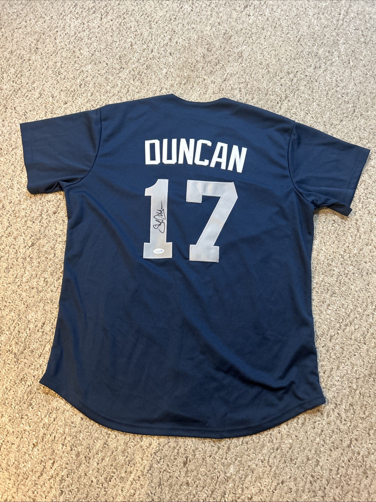 NEW YORK YANKEES- SHELLEY DUNCAN SIGNED AUTOGRAPH JERSEY ACOA BASEBALL MLB