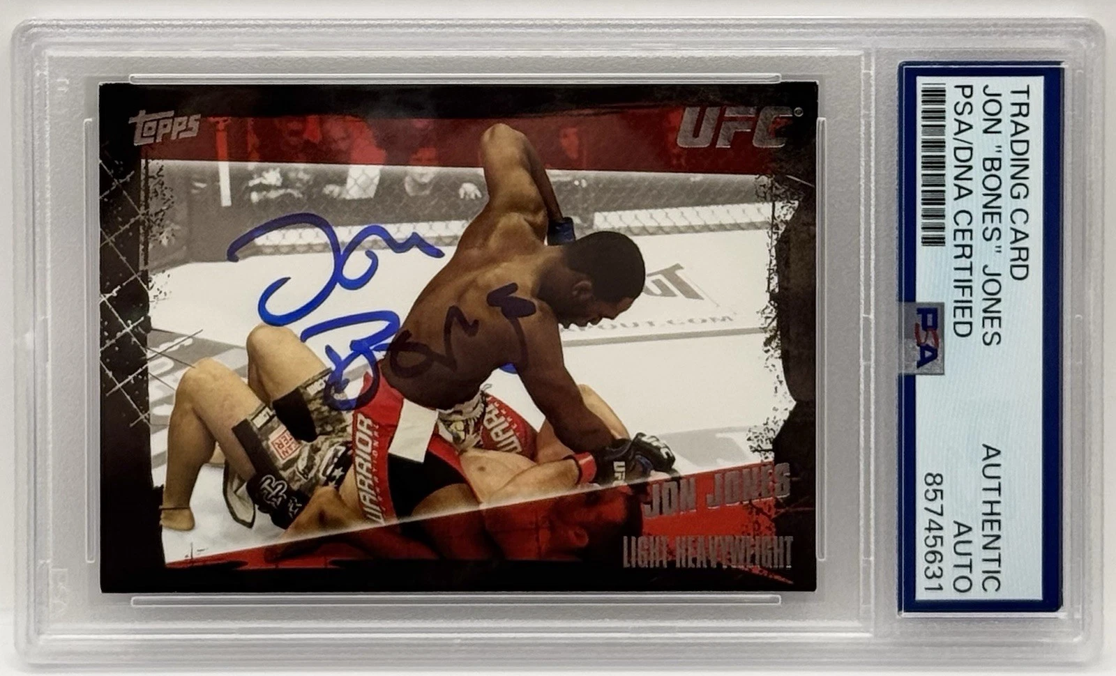 Jon Bones Jones Signed 2010 Topps UFC Card PSA/DNA Slabbed