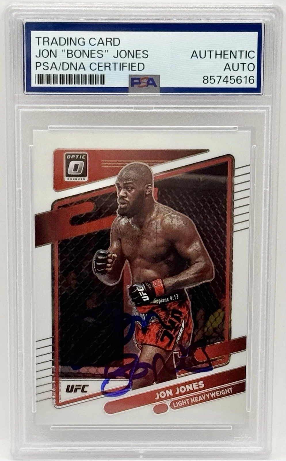 Jon Bones Jones Signed 2022 Donruss Optic UFC Card PSA/DNA Slabbed