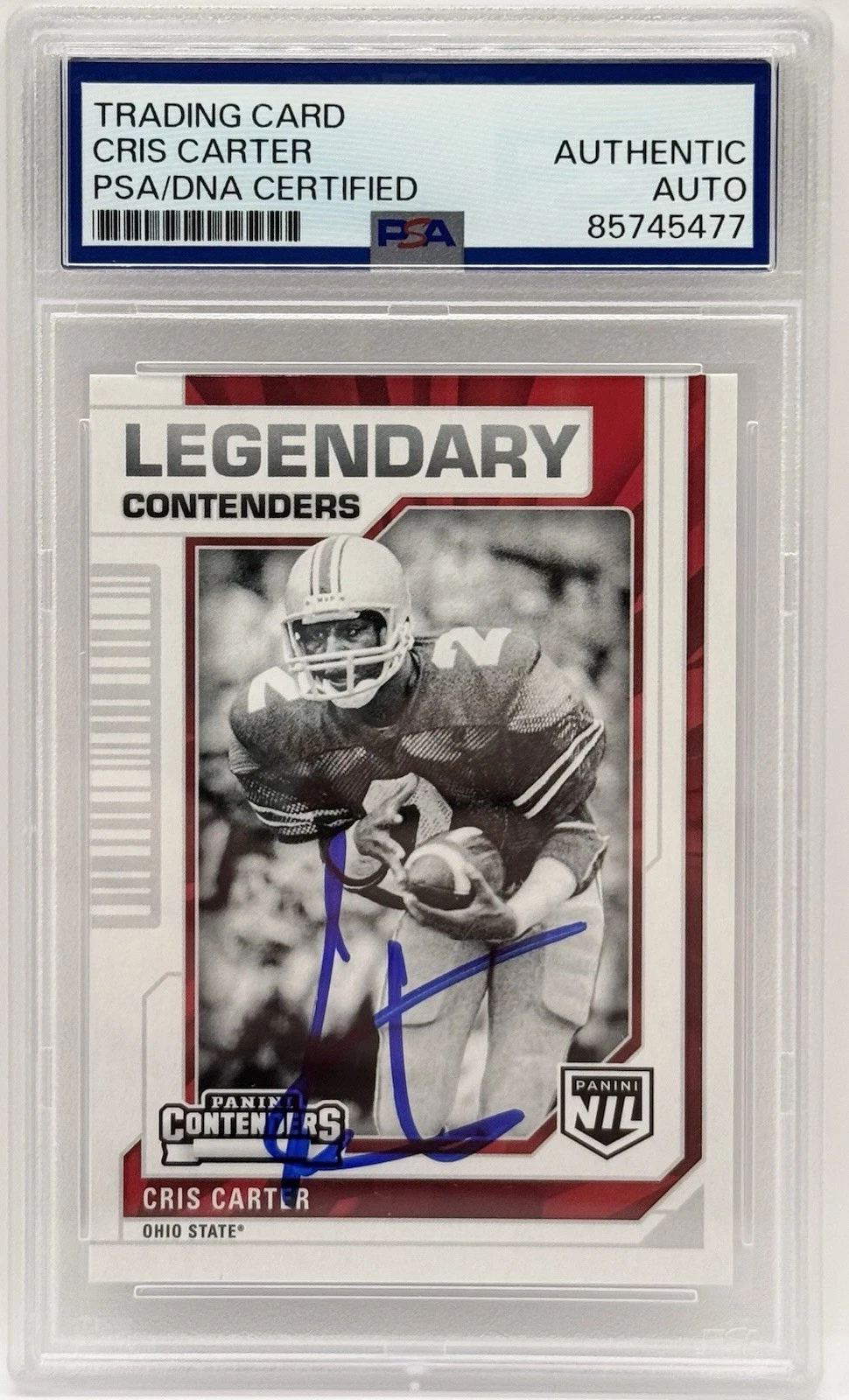Cris Carter Signed Auto 2025 Ohio State NIL Card Eagles Vikings PSA/DNA Slabbed