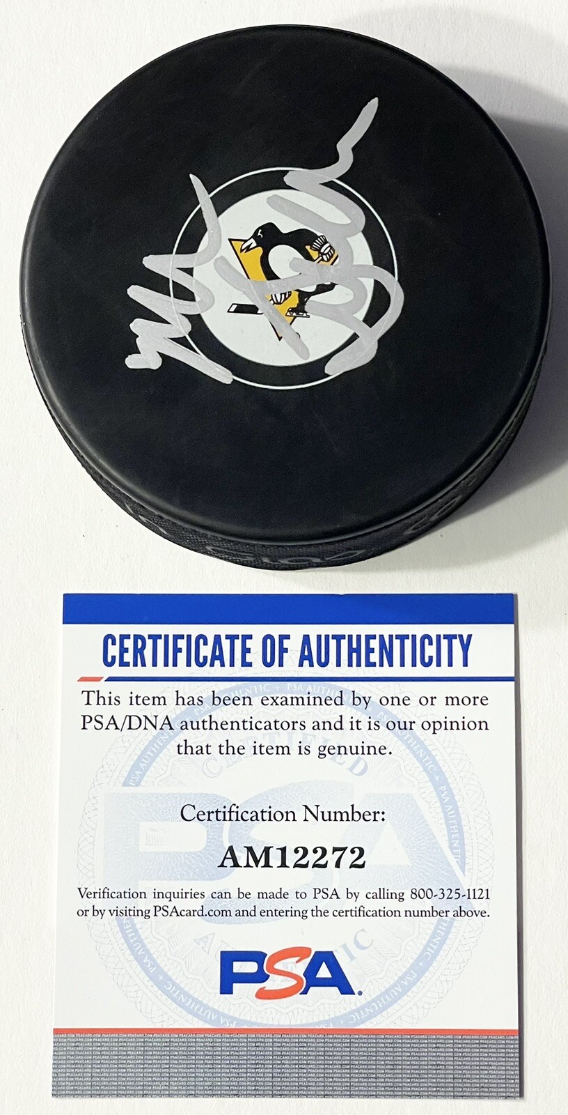 Mike Sullivan Signed Autographed Pittsburgh Penguins Logo Hockey Puck PSA/DNA