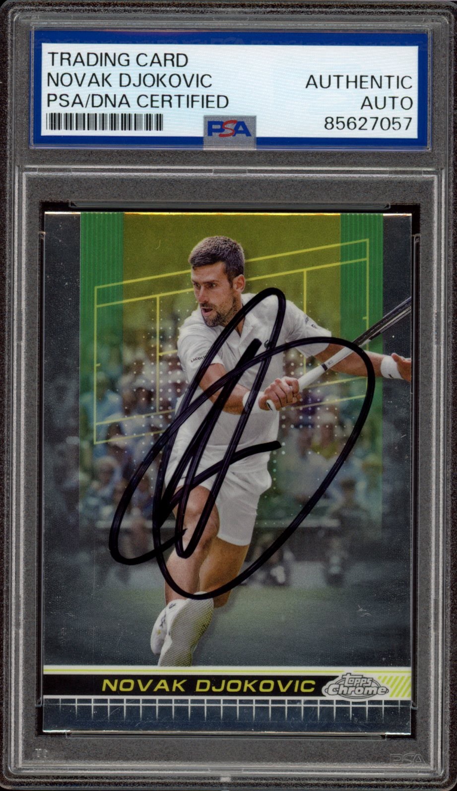 2024 Topps Chrome #1 Novak Djokovic Signed Tennis Card PSA/DNA AUTO ATP GOAT
