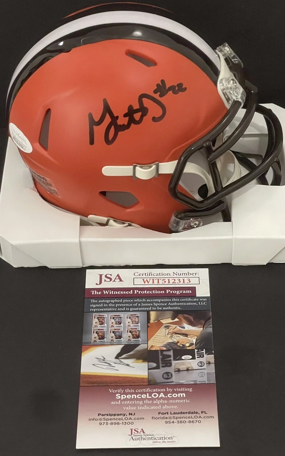 Grant Delpit Signed Autographed Cleveland Browns Mini Helmet JSA