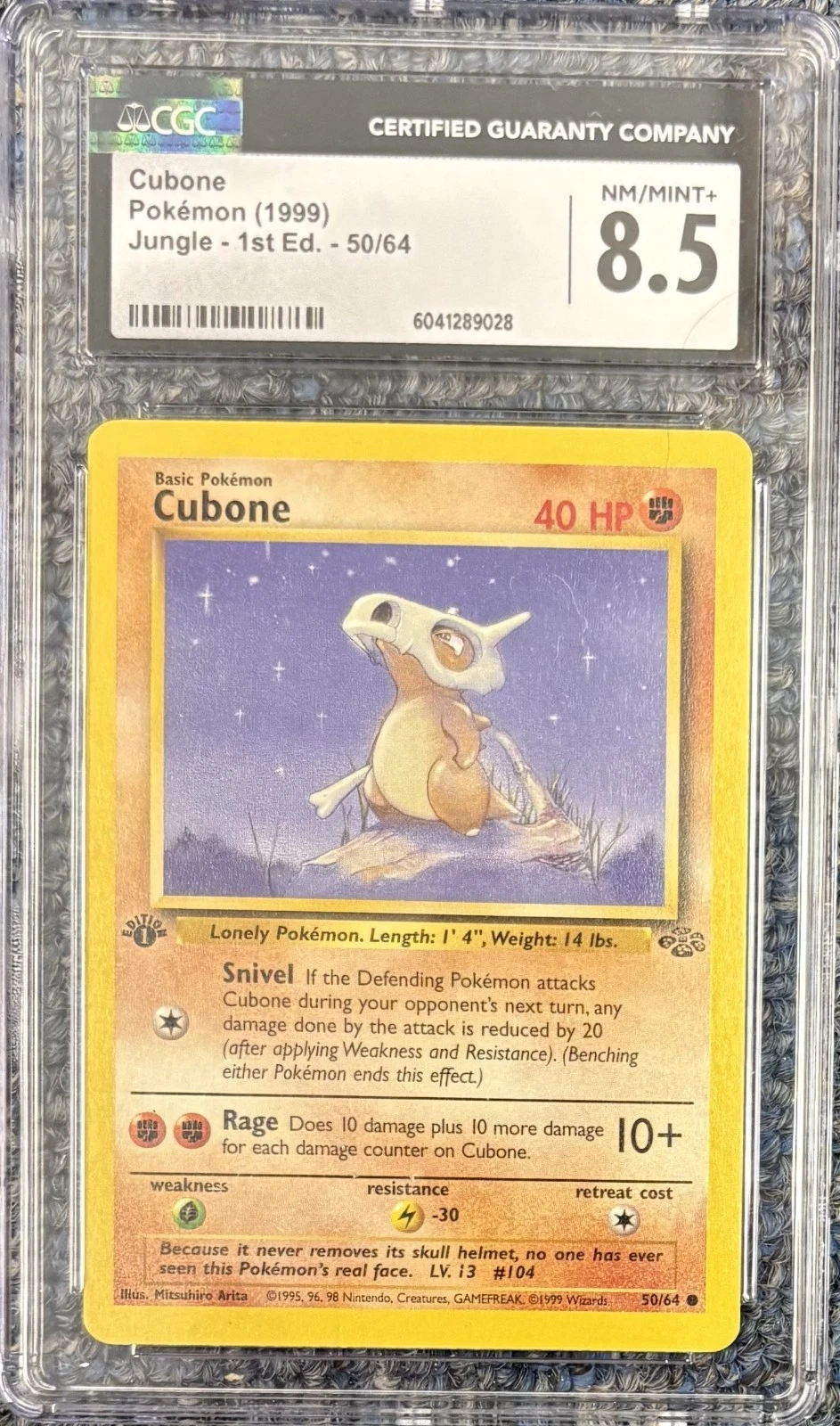 1999 Pokemon Jungle 1st Edition #50 Cubone CGC 8.5