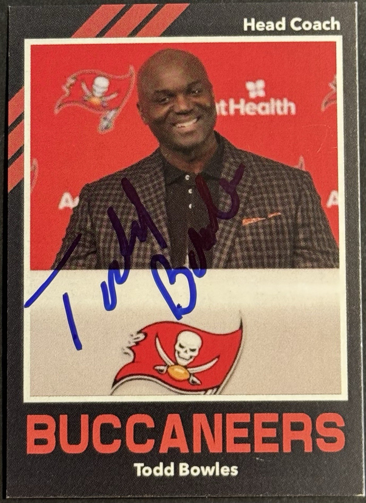 Todd Bowles Signed Autographed Custom Tampa Bay Buccaneers Card BAS Beckett