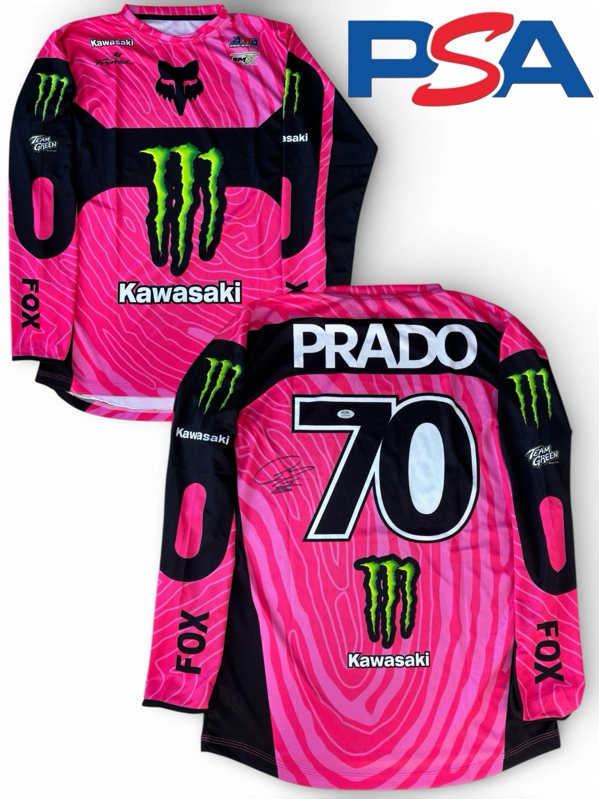 Jorge Prado Signed Kawasaki Racing Supercross #70 Jersey PSA AUTO Motocross SMX