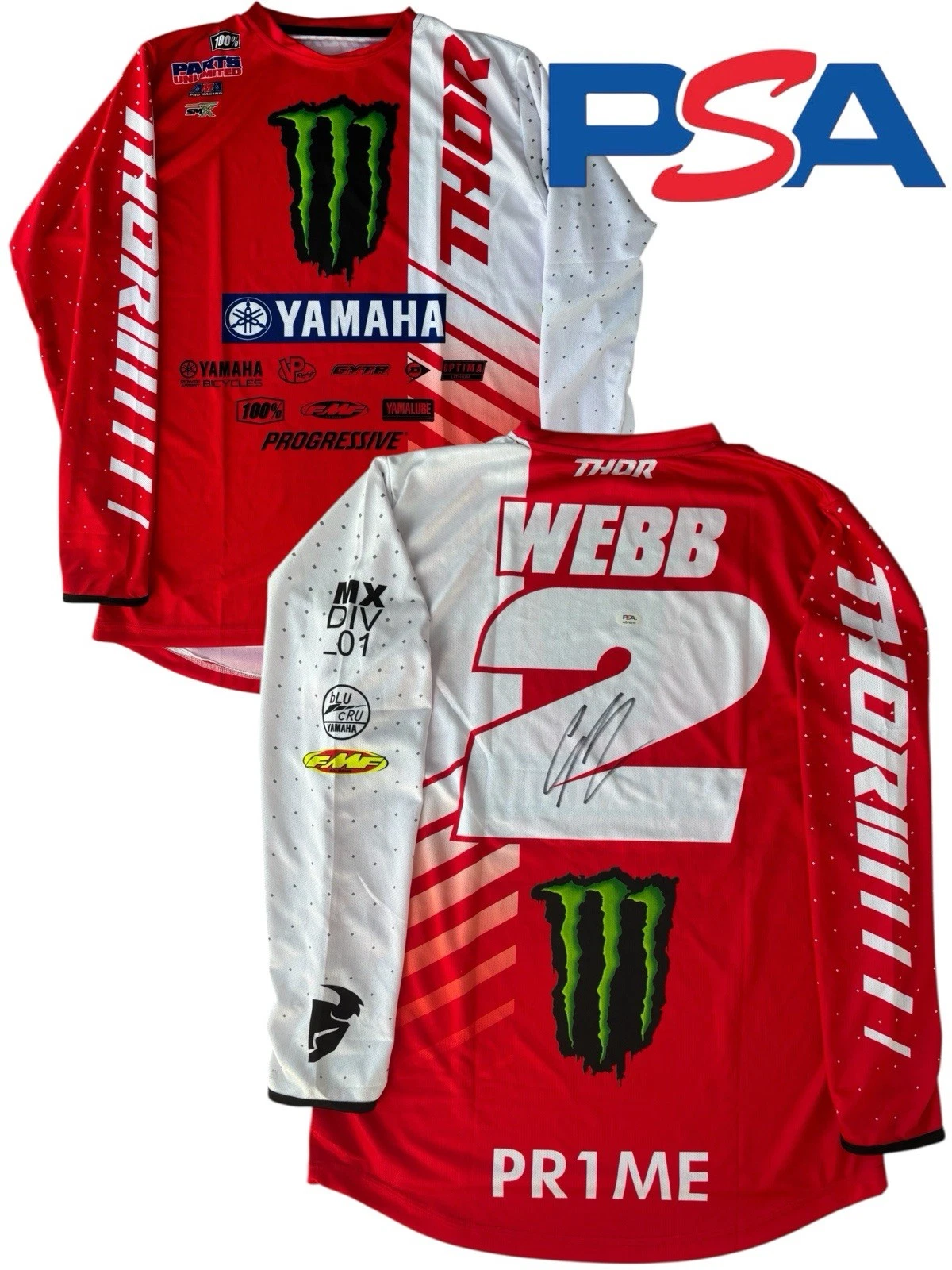 Cooper Webb Signed Monster Yamaha Supercross #2 Jersey PSA AUTO Motocross SMX