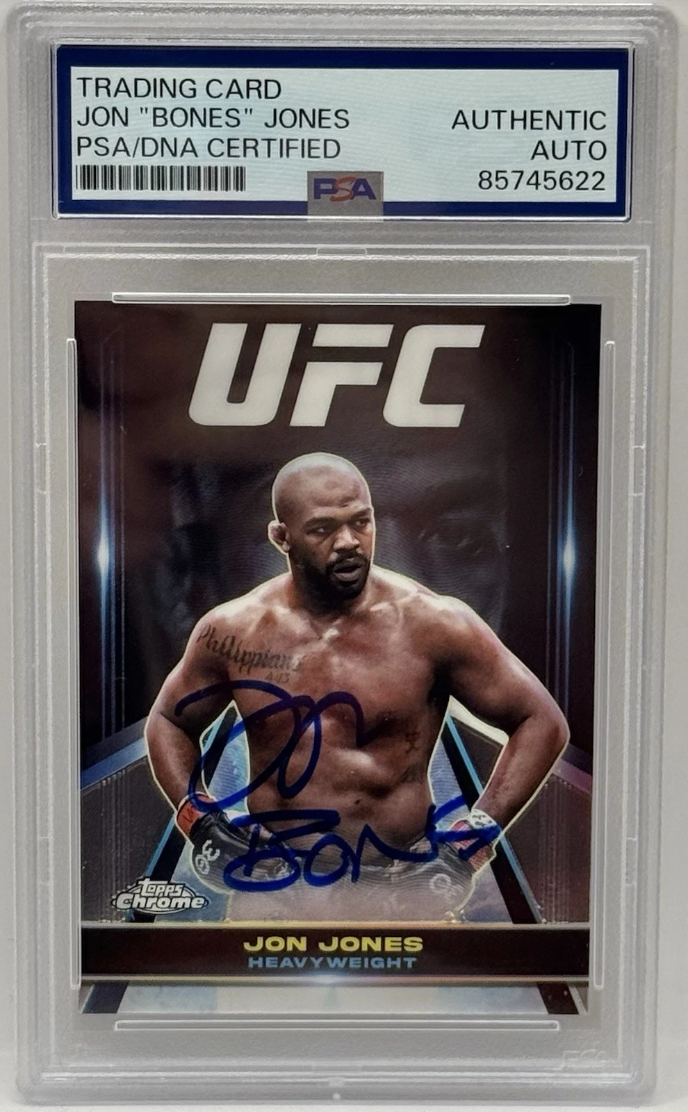 Jon Bones Jones Signed 2024 Topps Chrome Supergiant UFC Card PSA/DNA Slabbed