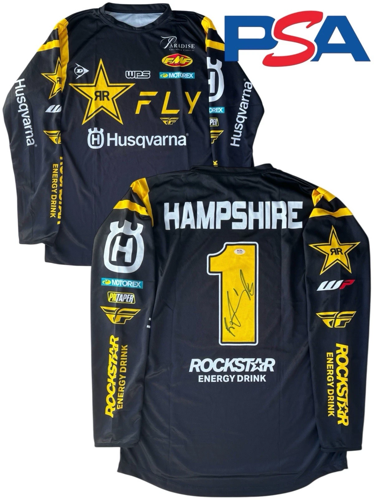 RJ Hampshire Signed Rockstar Energy Supercross #1 Jersey PSA AUTO Motocross SMX