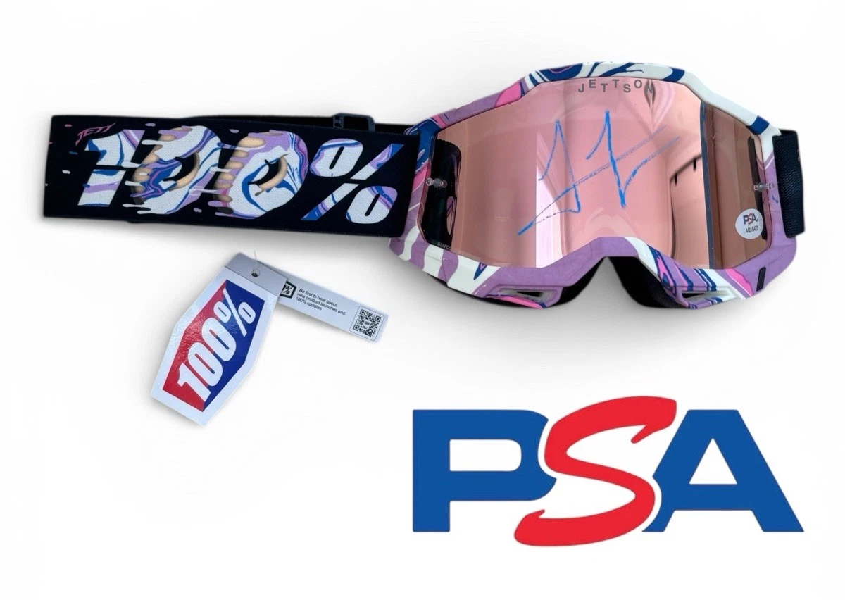 Jett Lawrence Signed 100% Accuri 2 Supercross Goggles Donut Limited #18 PSA AUTO