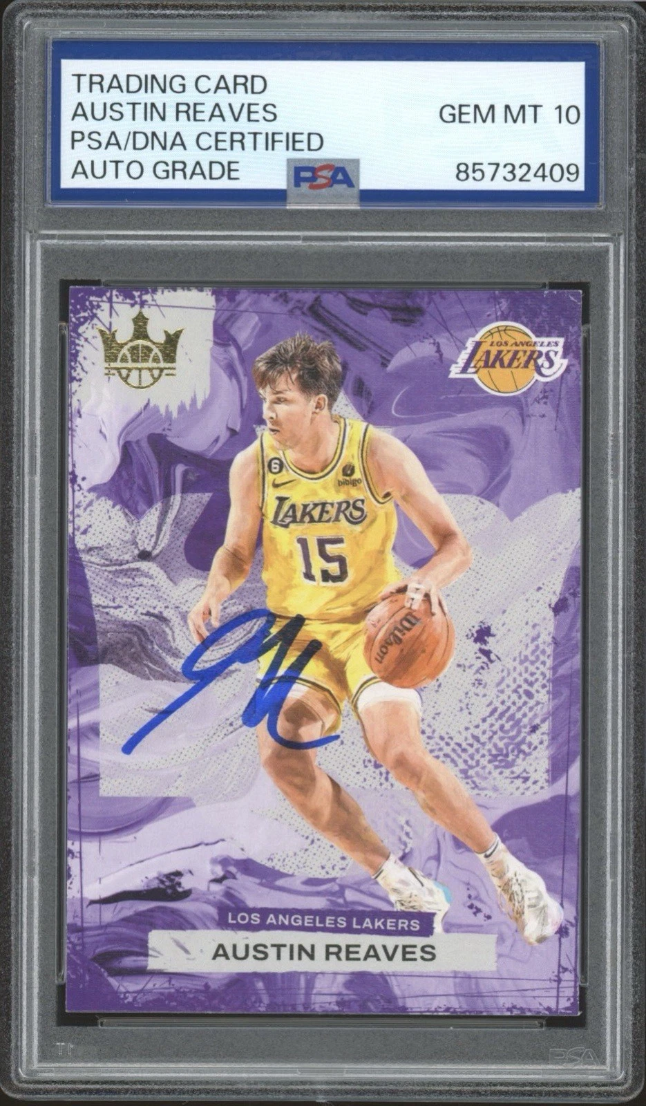 2023-24 Panini Court Kings #34 Austin Reaves Signed Lakers Card PSA/DNA 10 AUTO
