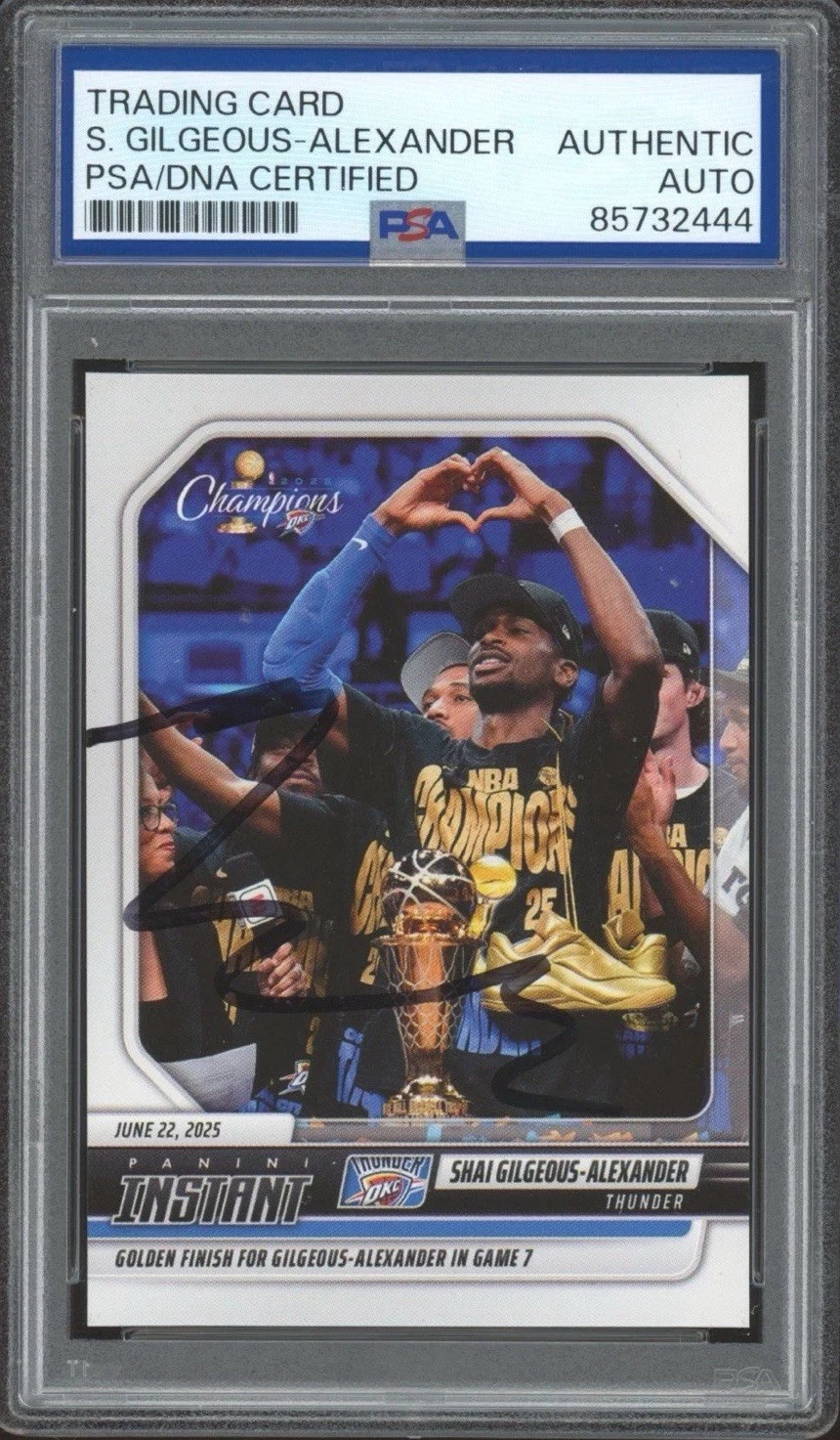 2024-25 Panini Instant #25 Shai Gilgeous-Alexander SIGNED NBA CHAMPIONS PSA AUTO