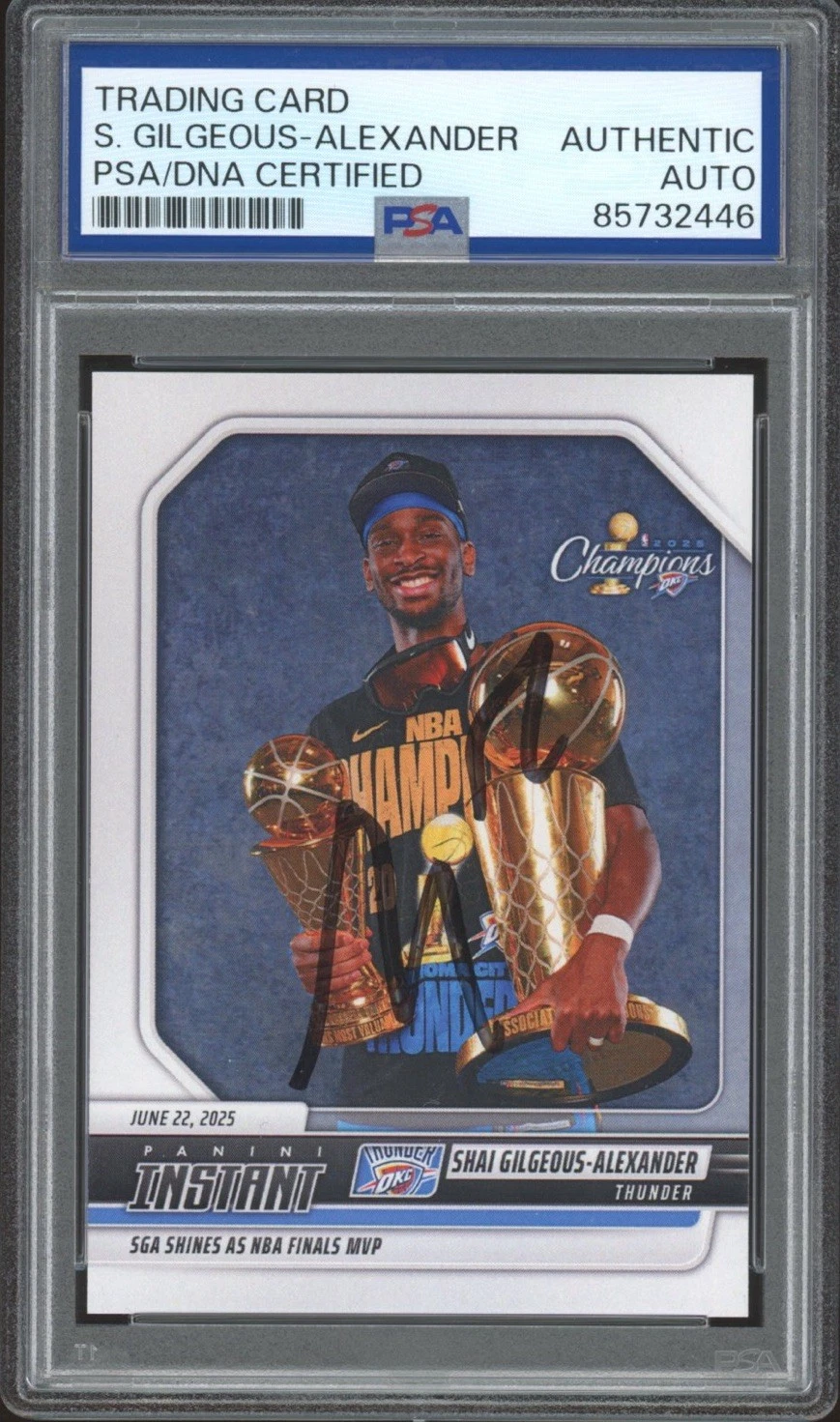 2024-25 Panini Instant #5 Shai Gilgeous-Alexander SIGNED NBA CHAMPIONS PSA AUTO