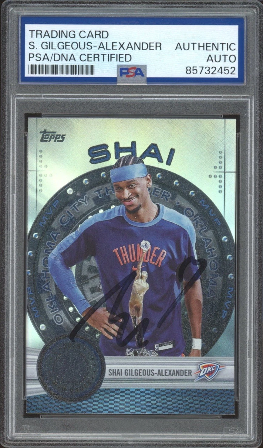 2025-26 Topps NBA #MVP-2 Shai Gilgeous-Alexander Signed Rainbow Foil PSA AUTO