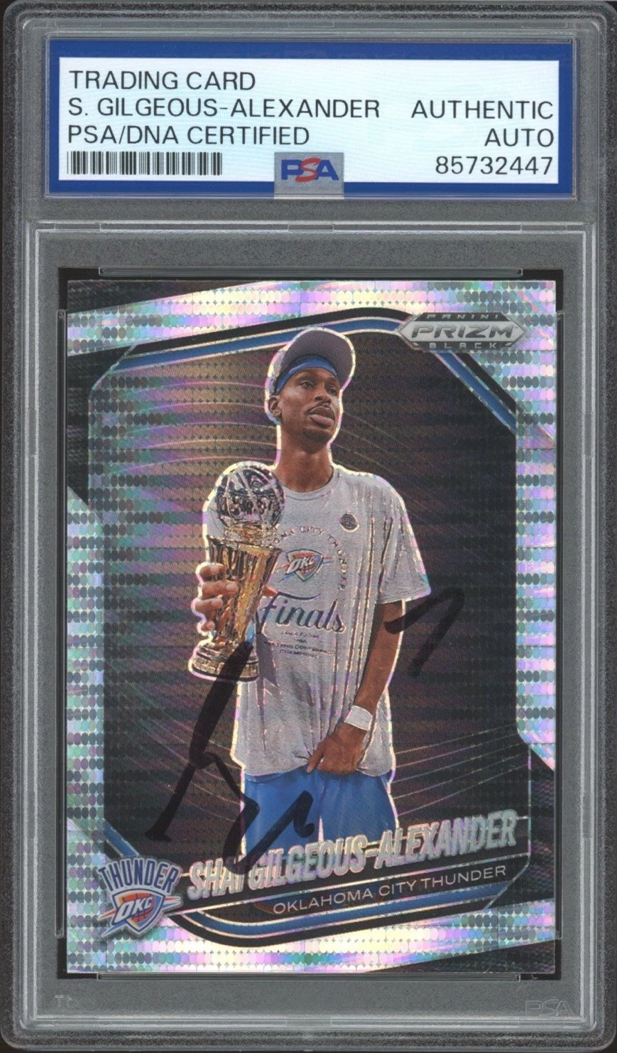 2024-25 Prizm Black #164 Shai Gilgeous-Alexander Signed MVP Pulsar Card PSA AUTO