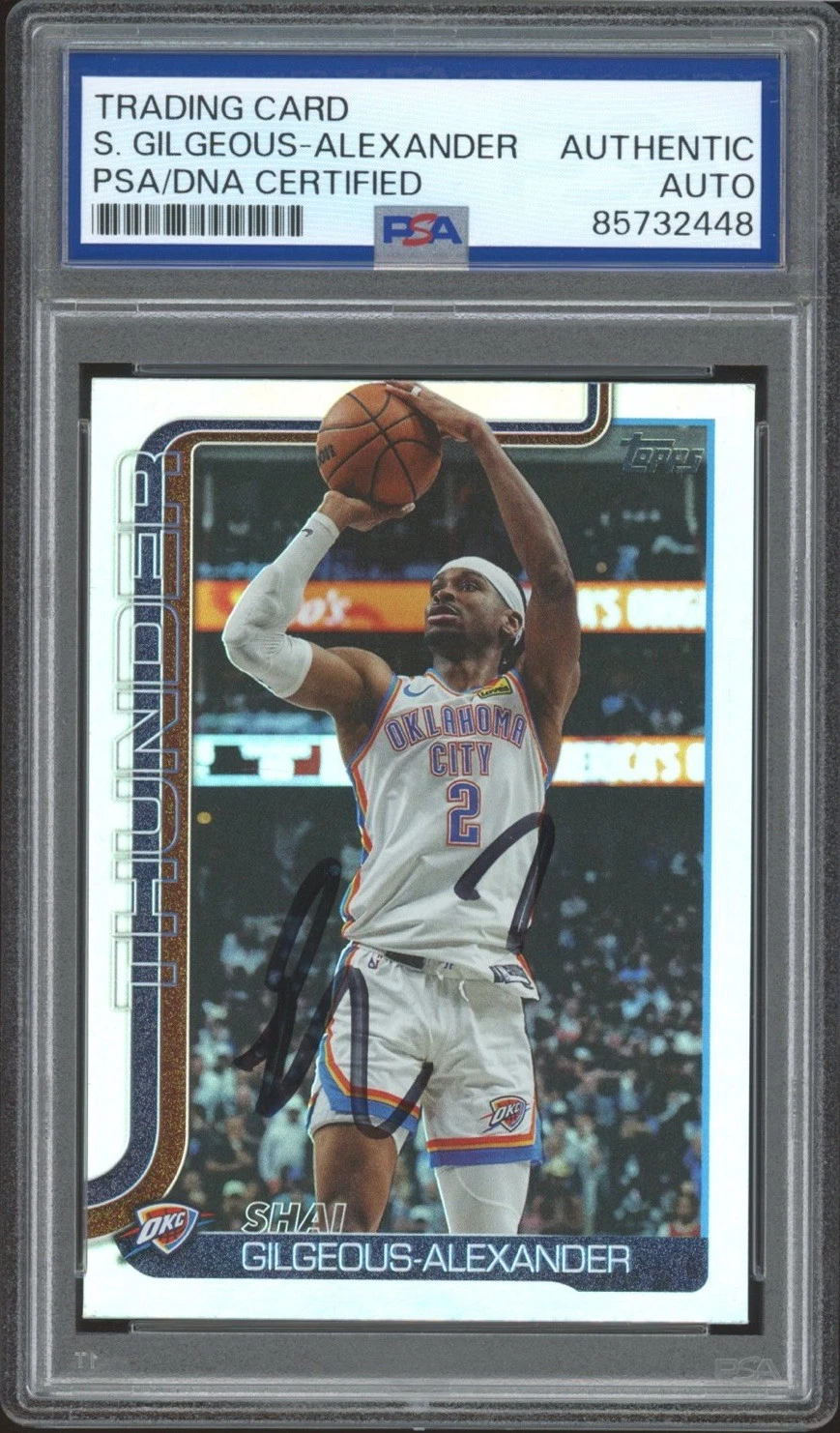 2025-26 Topps NBA #115 Shai Gilgeous-Alexander Signed Rainbow Foil PSA/DNA AUTO