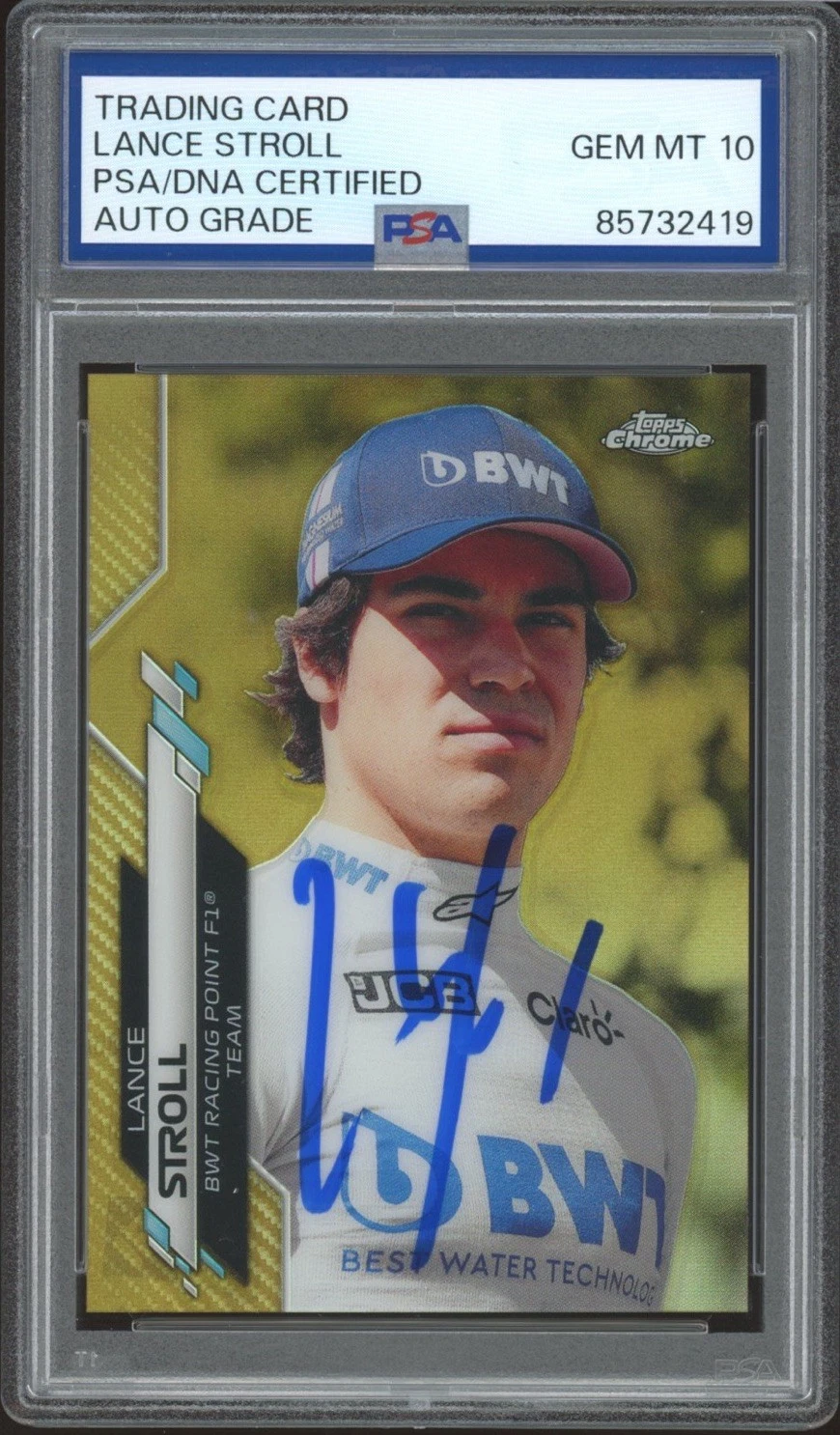 2020 Topps Chrome F1 Lance Stroll Signed Gold Refractor Rookie /50 PSA 10 AUTO