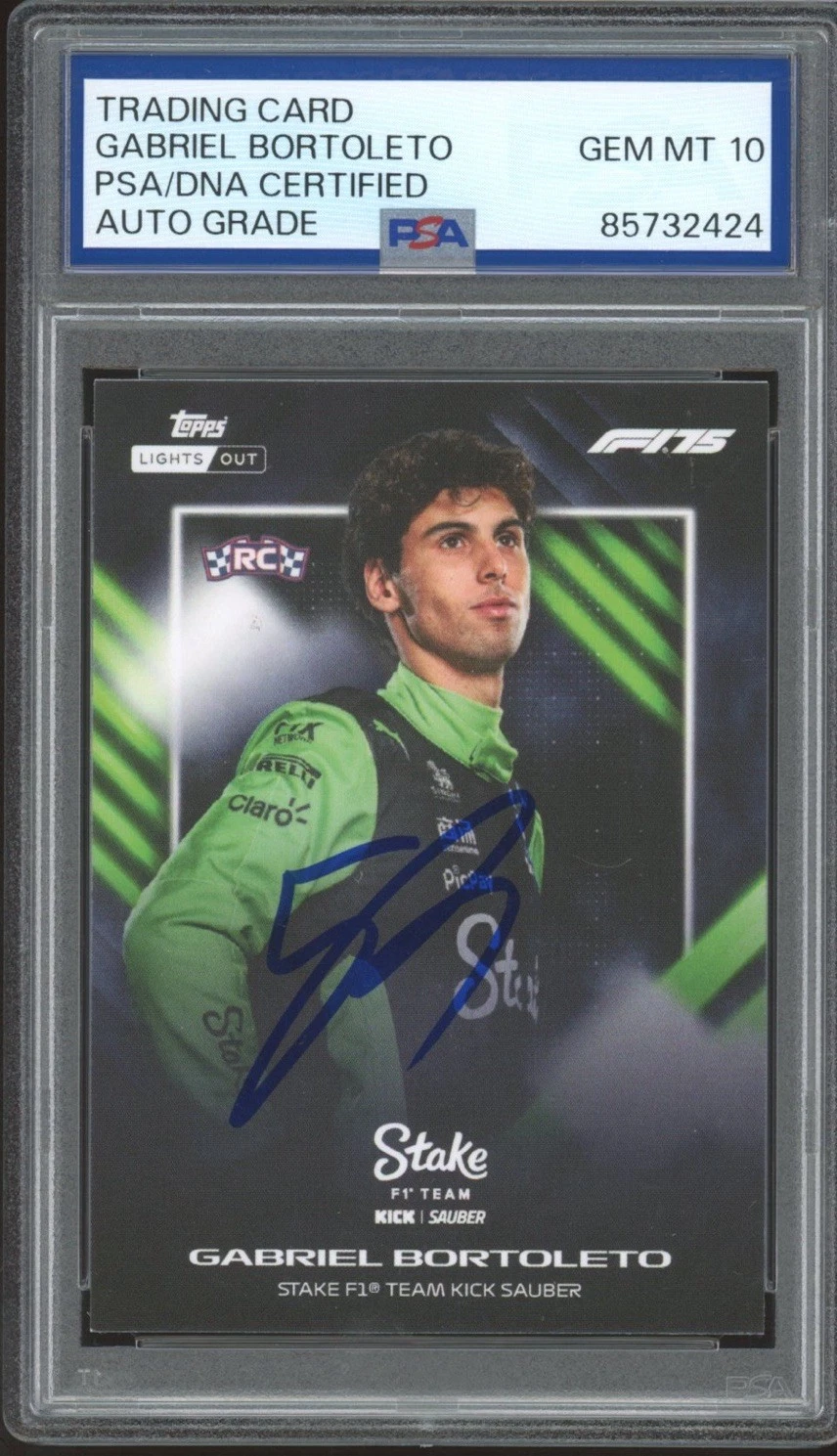 2025 Topps Lights Out F1 Gabriel Bortoleto Drivers Rookie Card PSA 10 AUTO RC