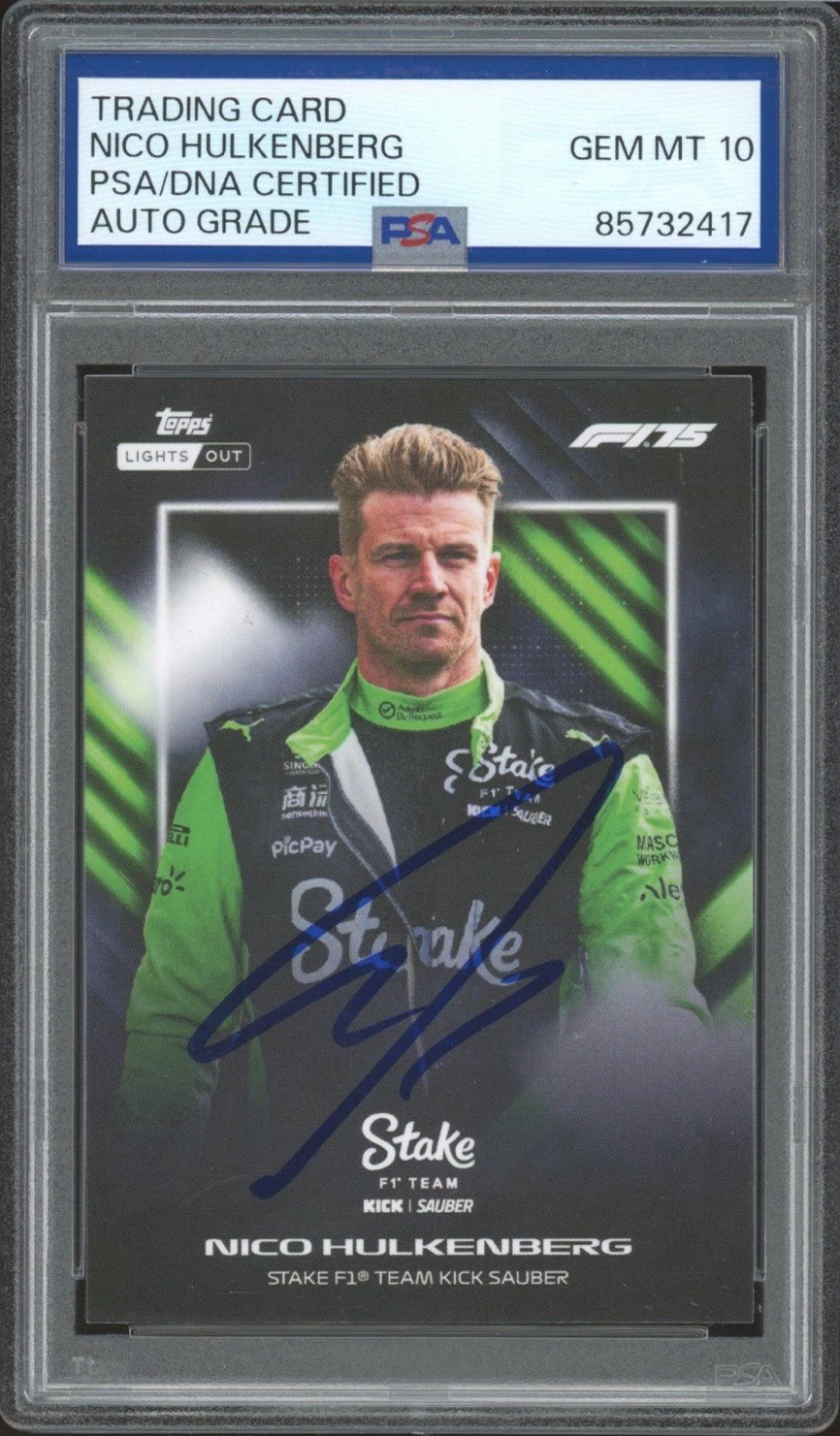 2025 Topps Lights Out F1 Nico Hulkenberg Signed Drivers Card PSA/DNA 10 AUTO RC