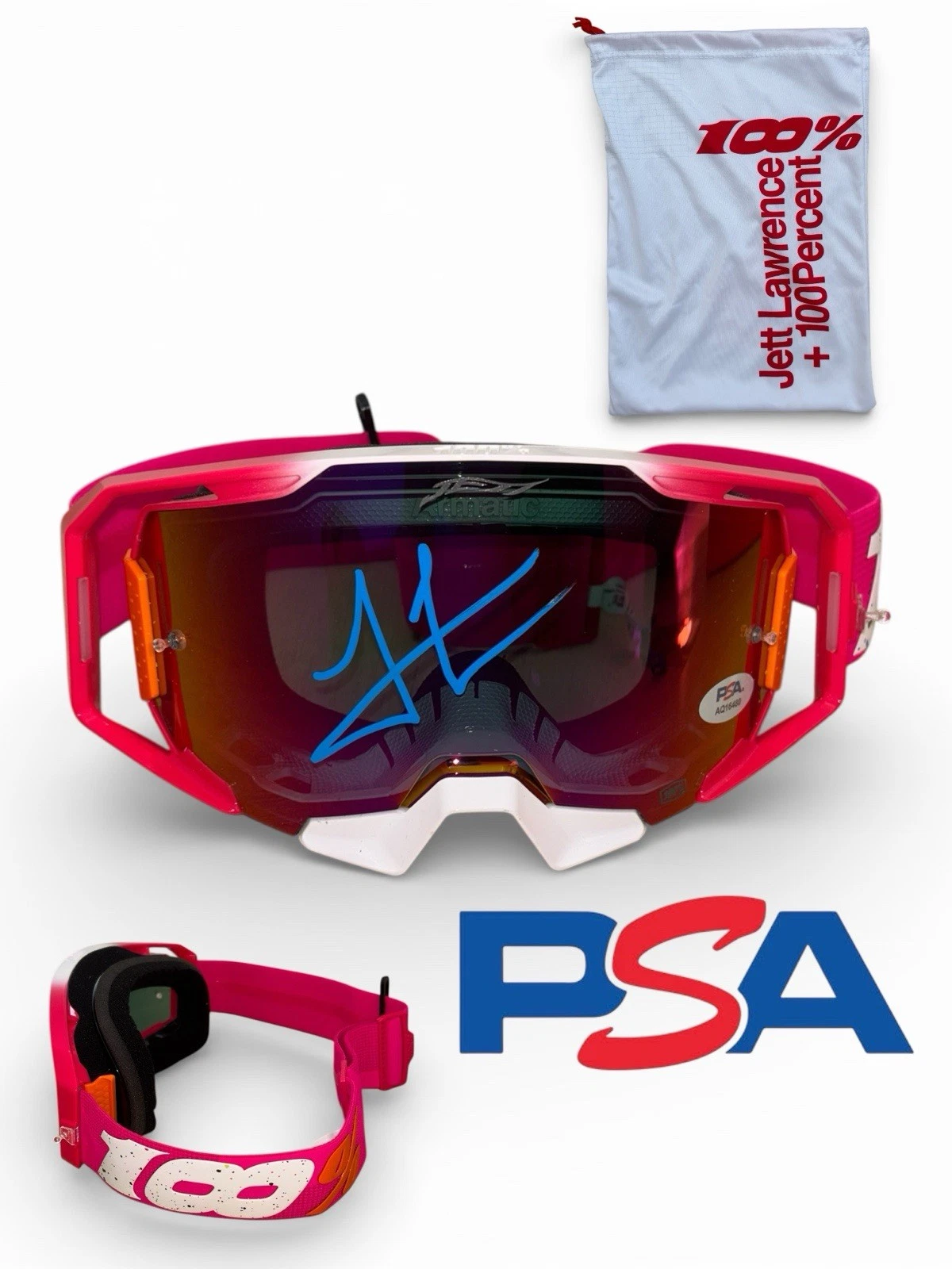 Jett Lawrence Signed 100% Armatic Supercross Martini Goggles Limited LE PSA AUTO