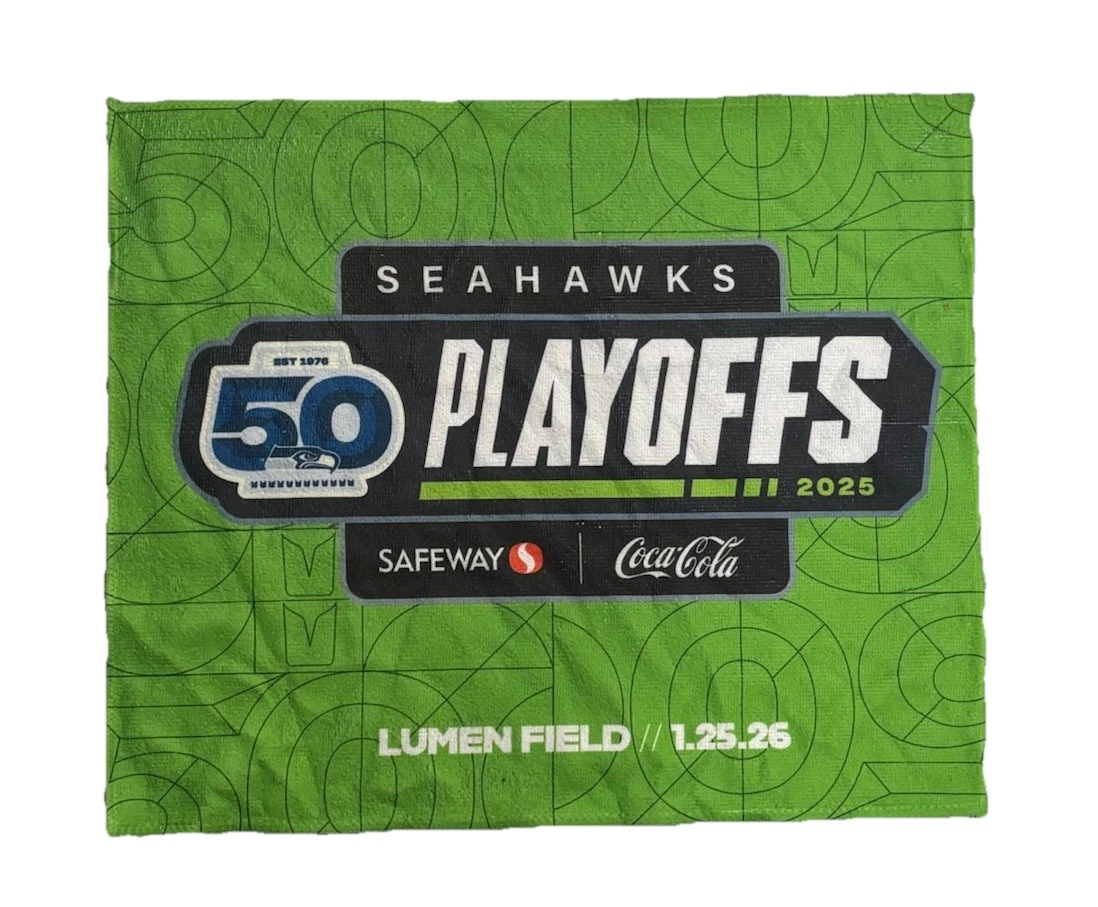 Seattle Seahawks NFC Championship Game SGA RALLY TOWEL 1/25/2026 Super Bowl NFL