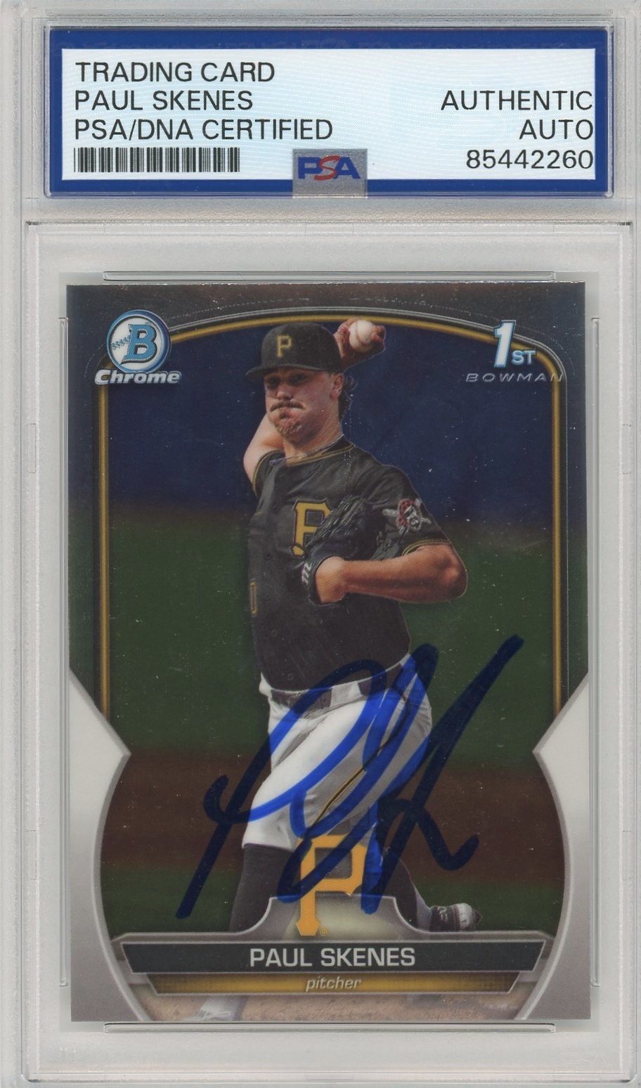 Paul Skenes Autographed Signed 2023 Bowman Draft 1st Chrome Auto PSA/DNA
