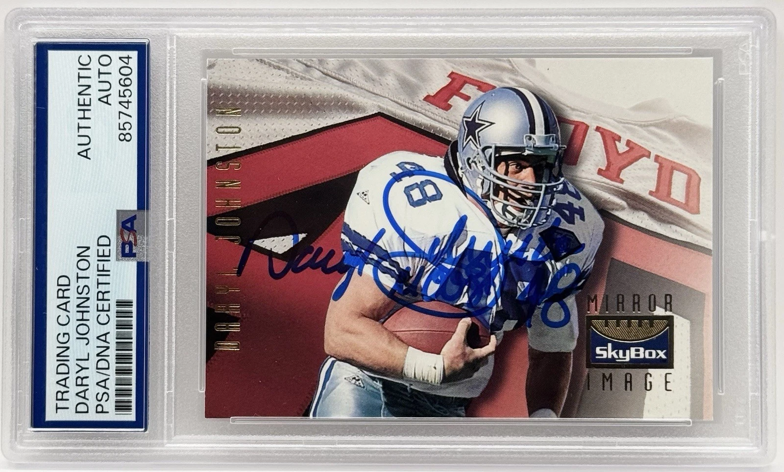 Daryl Johnston Signed 1995 Skybox Card Dallas Cowboys PSA/DNA Slabbed