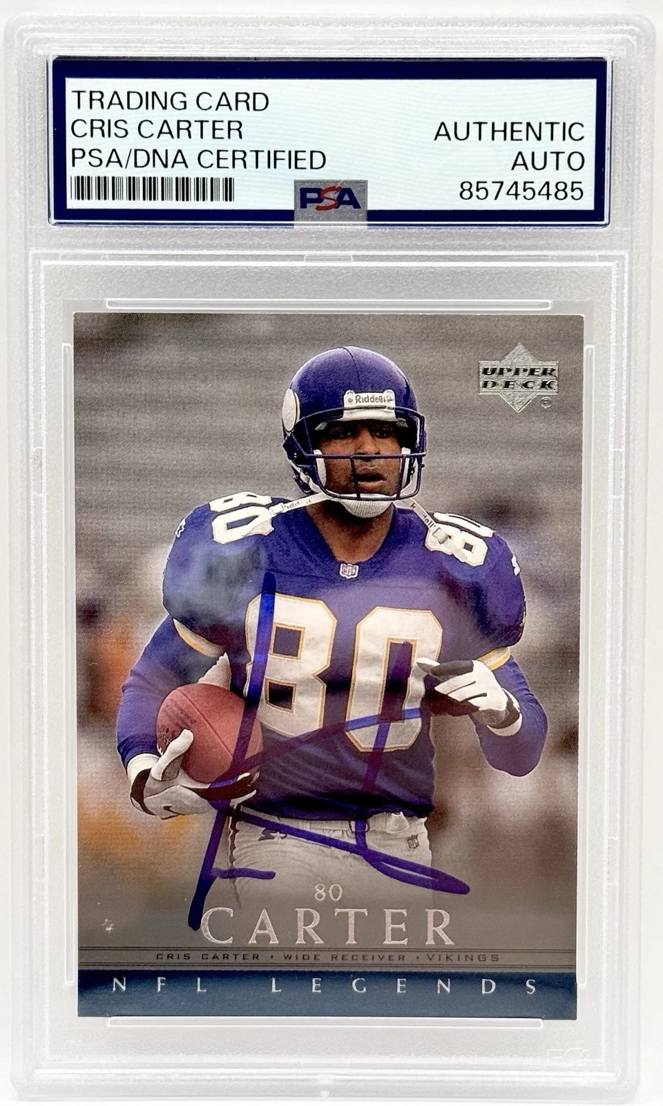 Cris Carter Signed Auto 2000 Upper Deck Card Eagles Vikings PSA/DNA Slabbed