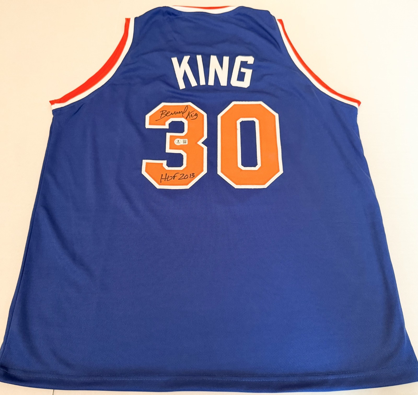 Bernard King New York Knicks signed Custom jersey W HOF Inscrip Beckett Witness