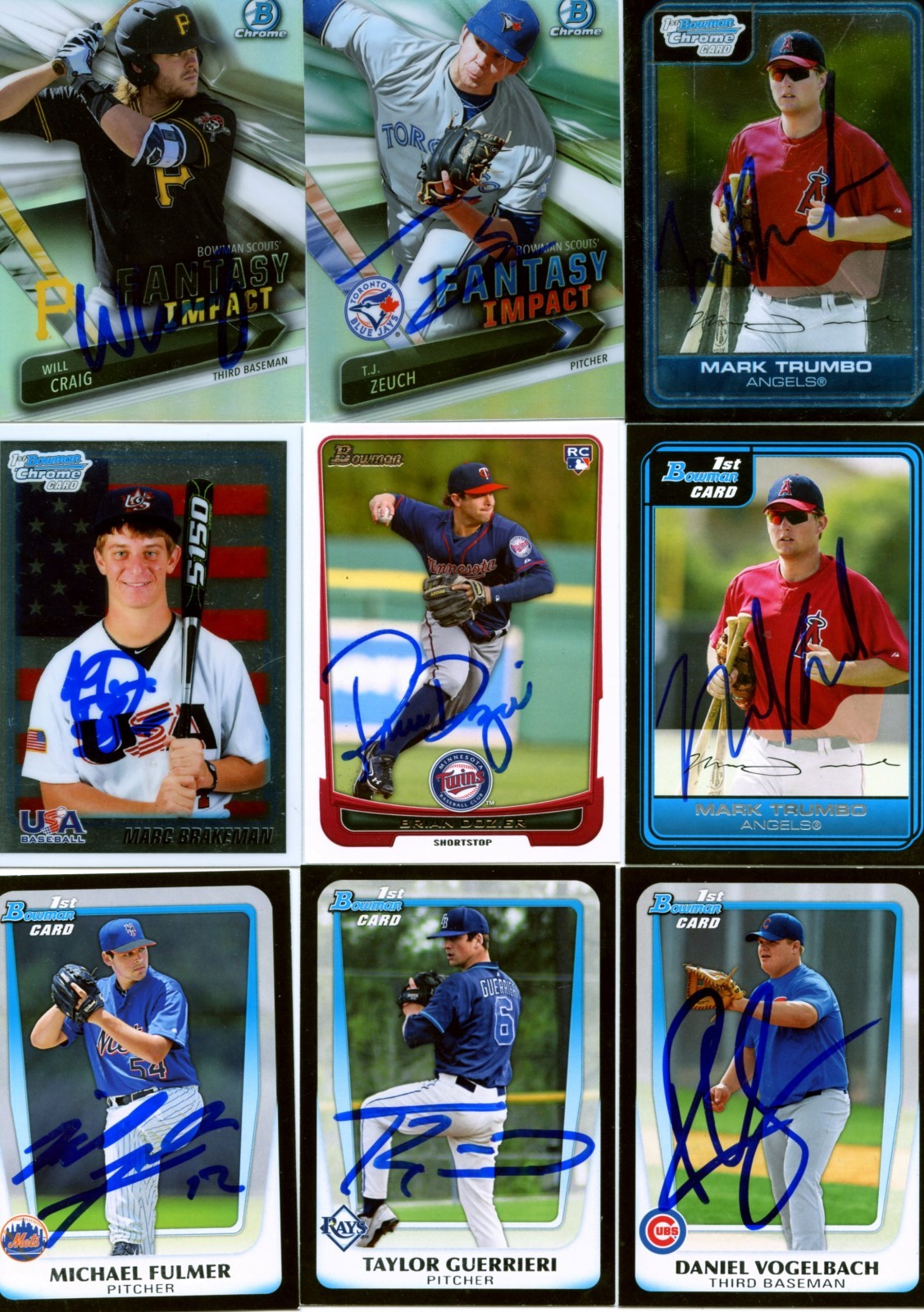 MARK TRUMBO SIGNED 2006 BOWMAN PROSPECT ROOKIE CARD AUTO