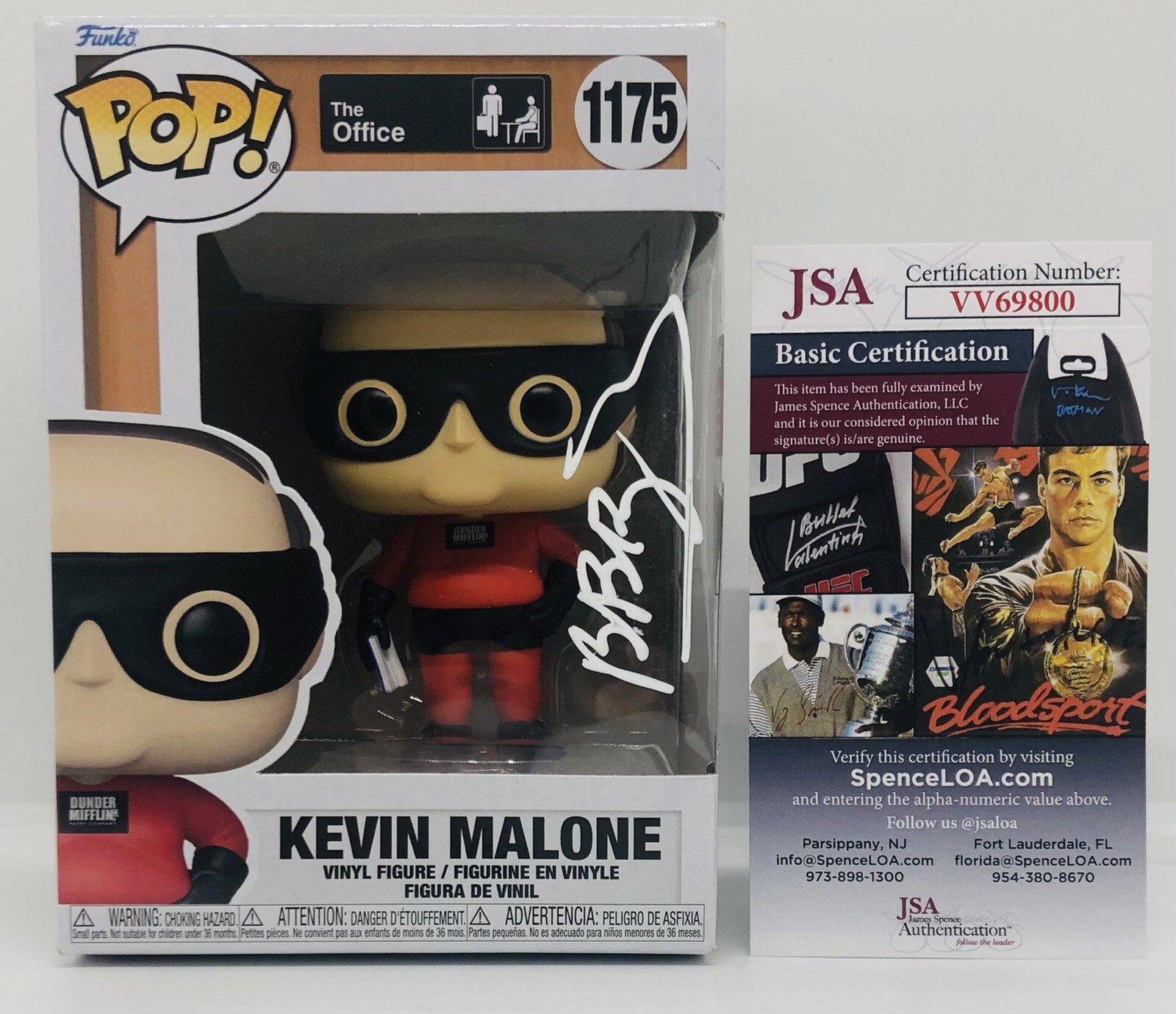 BRIAN BAUMGARTNER SIGNED KEVIN MALONE POP FUNKO FIGURE THE OFFICE TV SHOW JSA