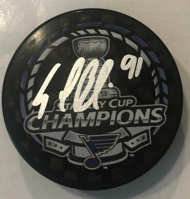 SAMMY BLAIS SIGNED ST LOUIS BLUES 2019 STANLEY CUP HOCKEY PUCK W/ CASE COA