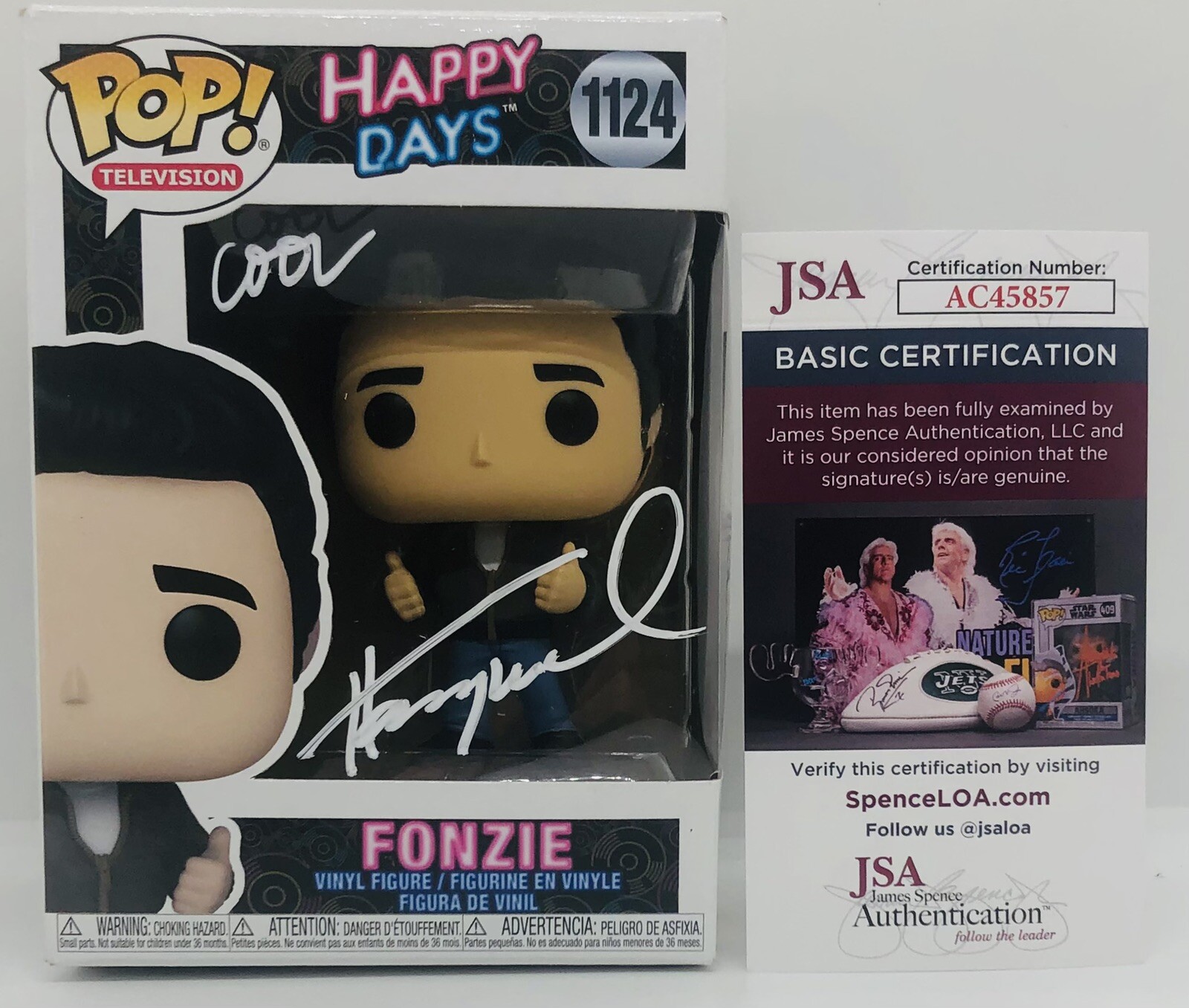 HENRY WINKLER SIGNED FONZIE POP FUNKO FIGURE HAPPY DAYS FONZ JSA COA