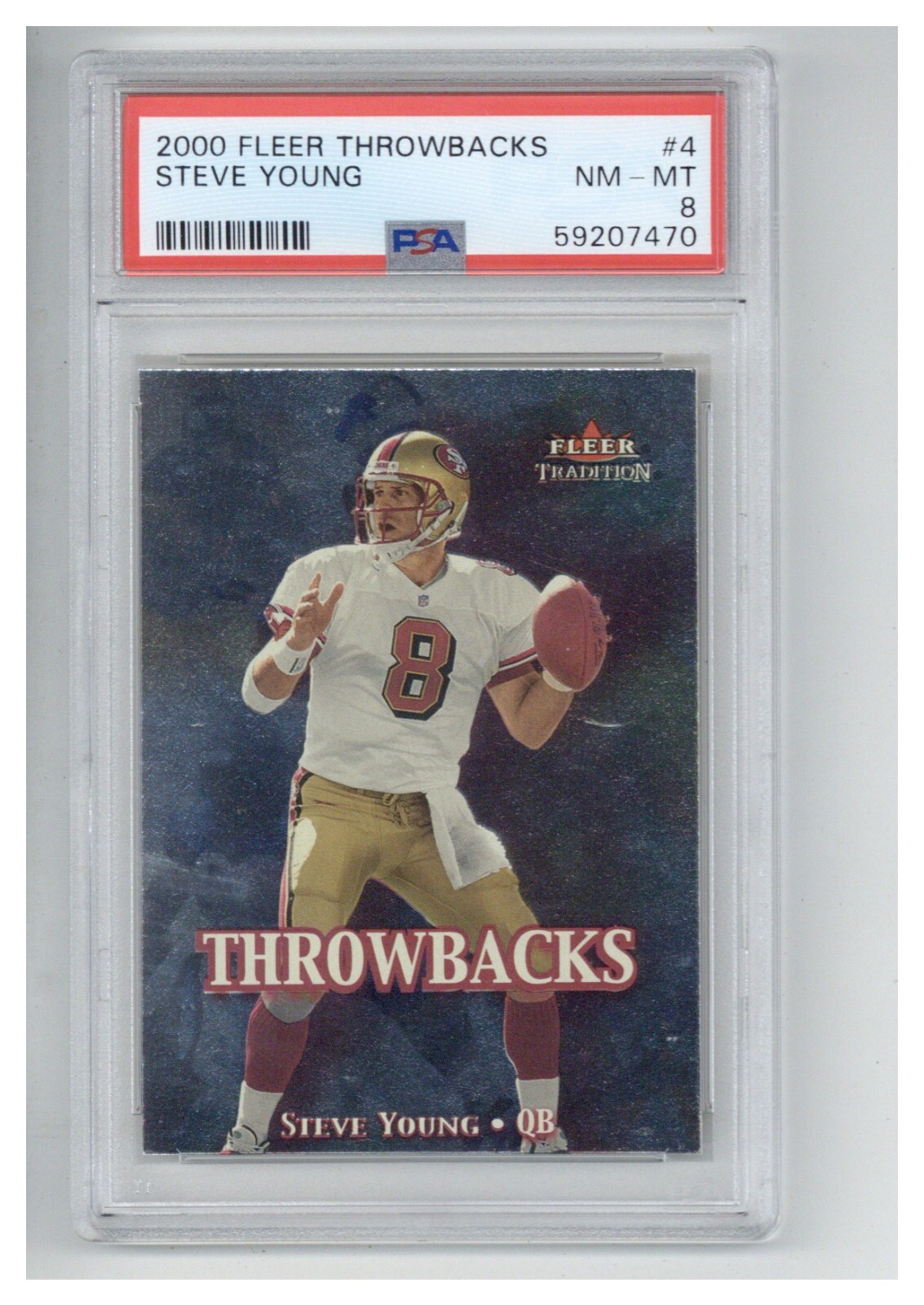 2000 Fleer Throwbacks 4 Steve Young PSA 8