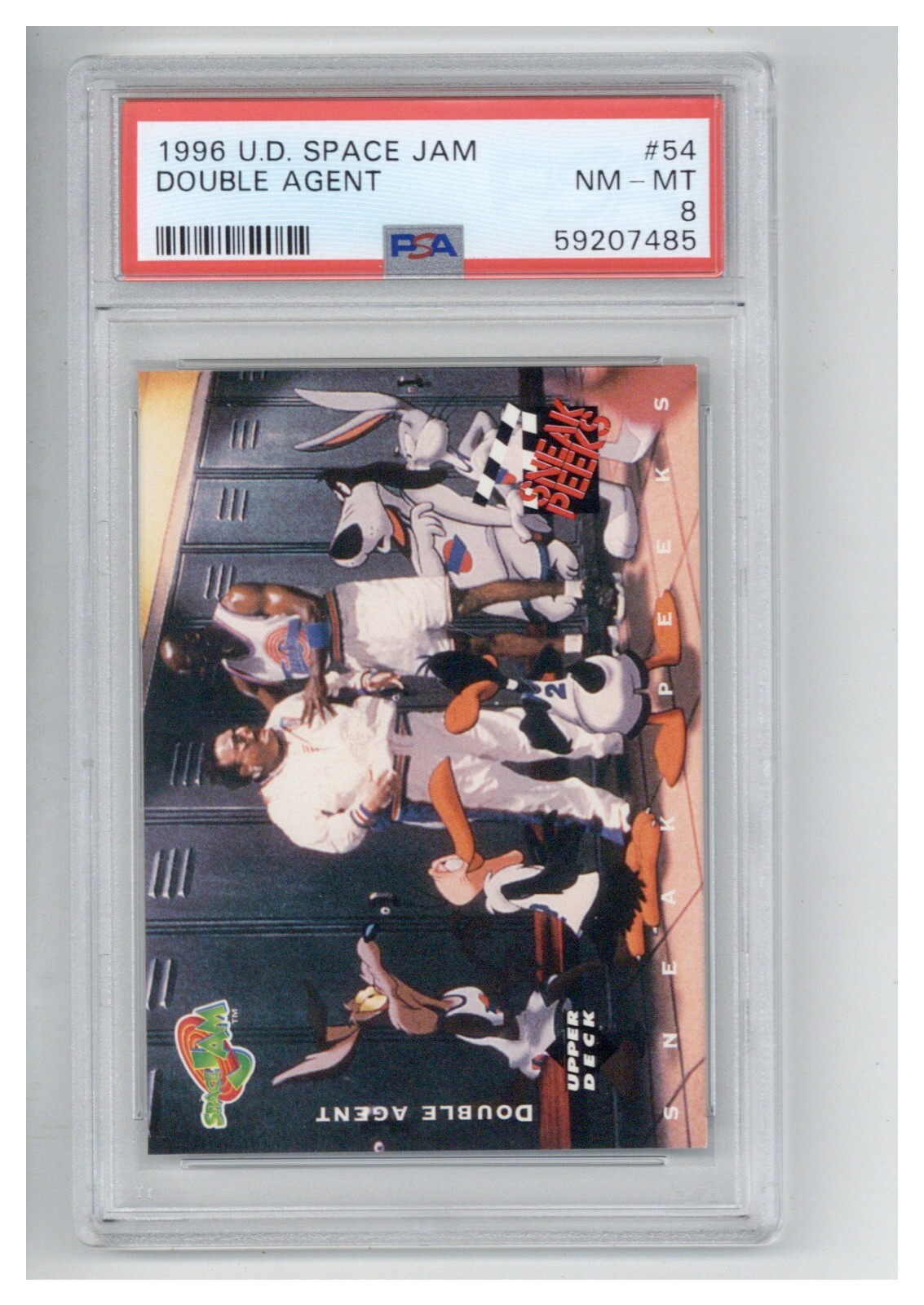 1996 Upper Deck Space Jam 54 Double Agent PSA 8