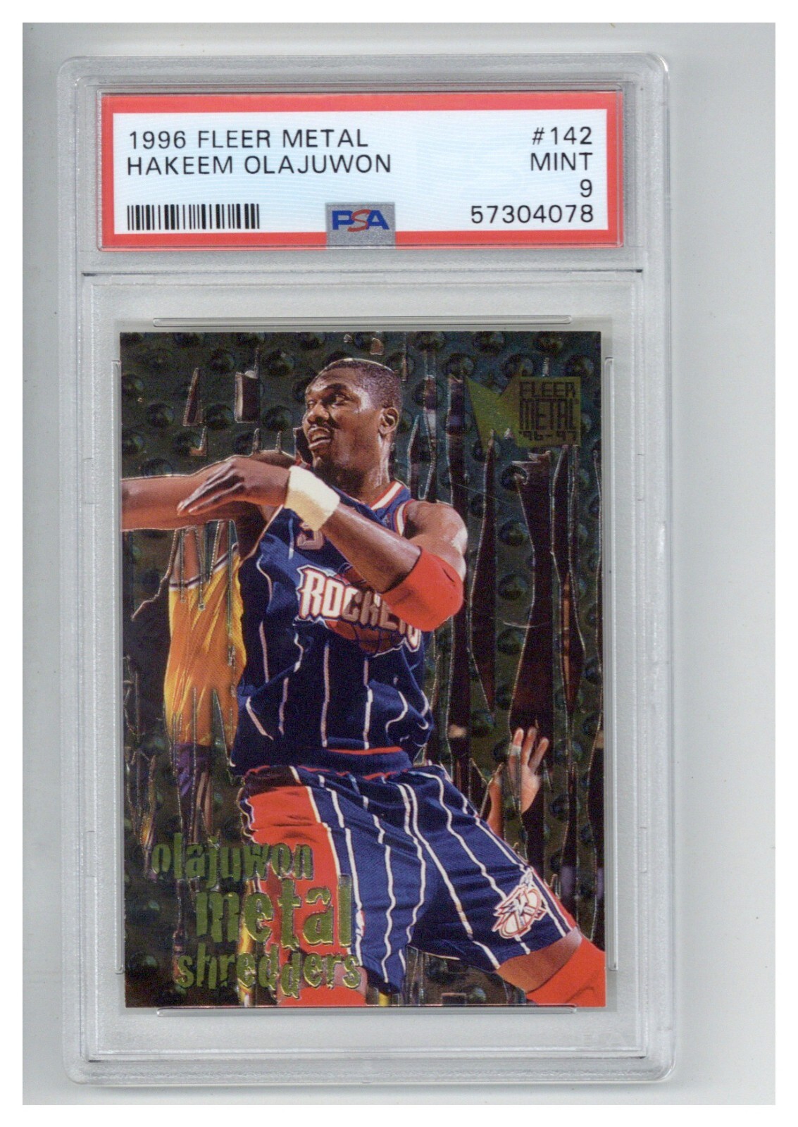 1996 Metal 142 Hakeem Olajuwon PSA 9