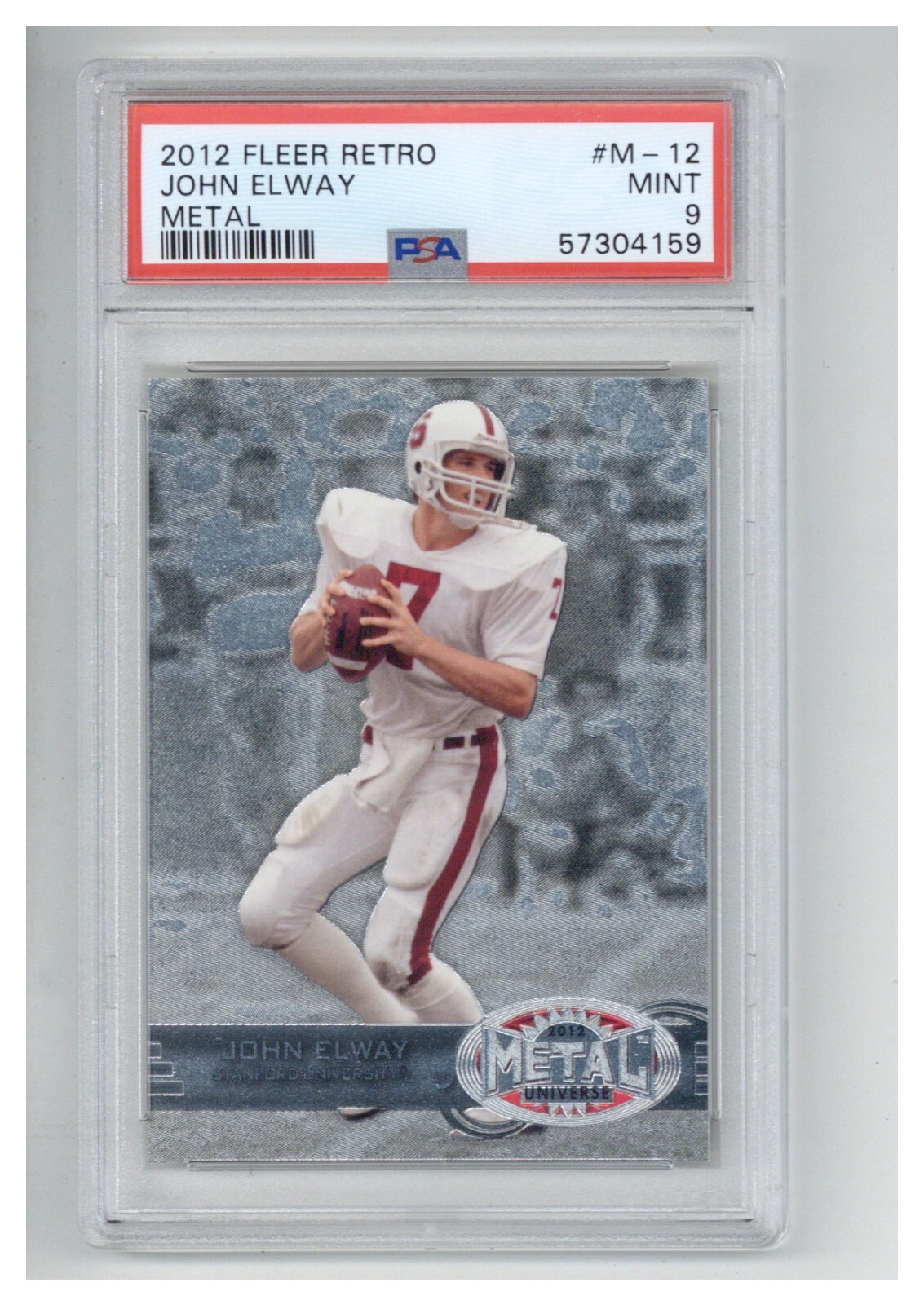 2012 Fleer Retro Metal M-12 John Elway PSA 9