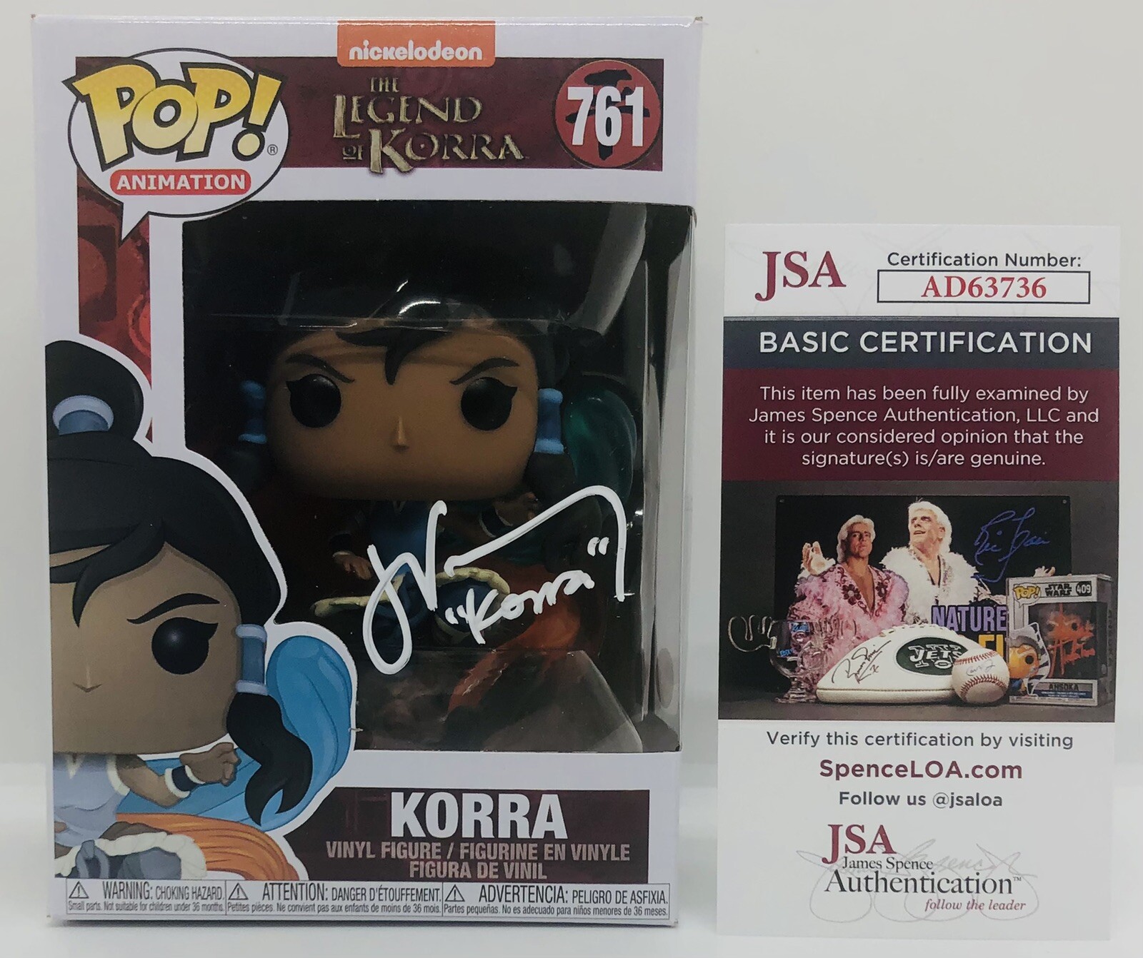 JANET VARNEY SIGNED KORRA POP FUNKO FIGURE THE LEGEND OF KORRA JSA COA