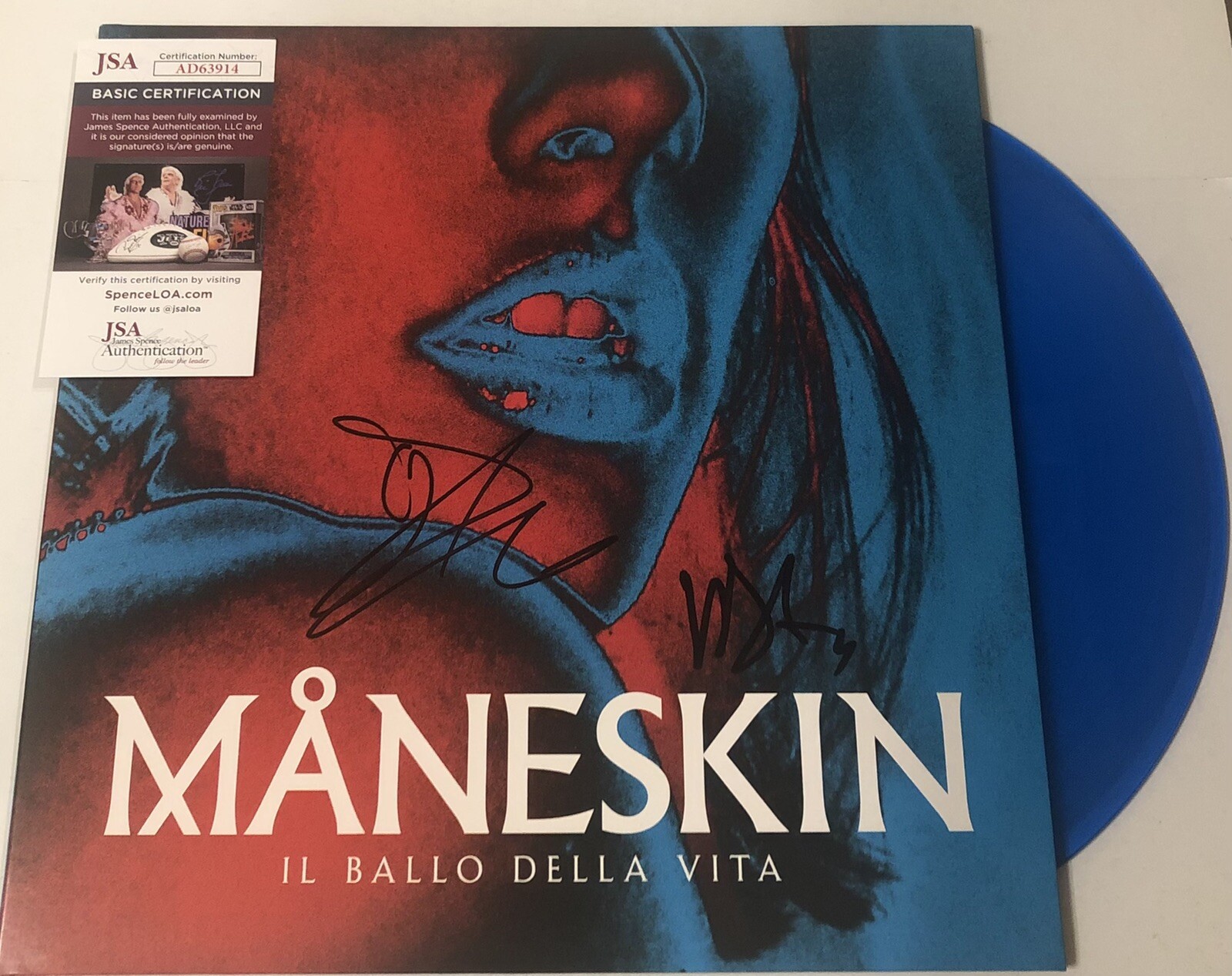 MANESKIN SIGNED IL BALLO DELLA VITA LP VINYL RECORD ALBUM DAMIANO DAVID JSA COA