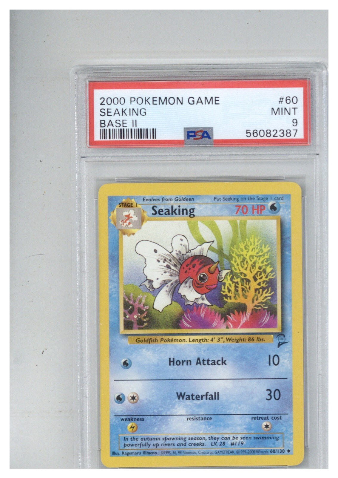 2000 Pokemon Game Base II 60 Seaking PSA 9