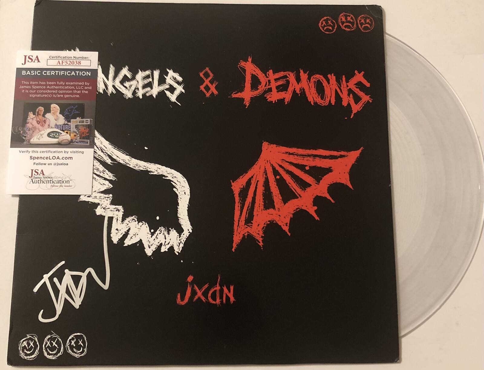 JADEN HOSSLER JXDN SIGNED ANGELS & DEMONS VINYL LP RECORD ALBUM PROOF JSA COA